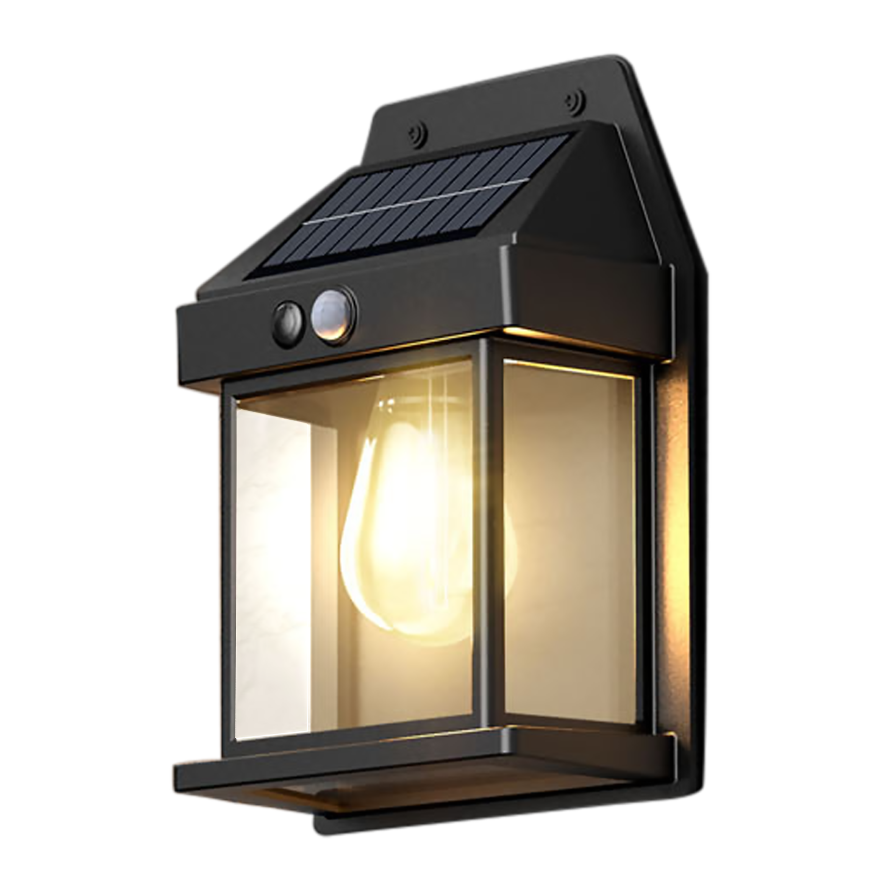 Kit 2 candeeiros de parede solar 100lm IP44 6,25x18,5 cm preto - 17