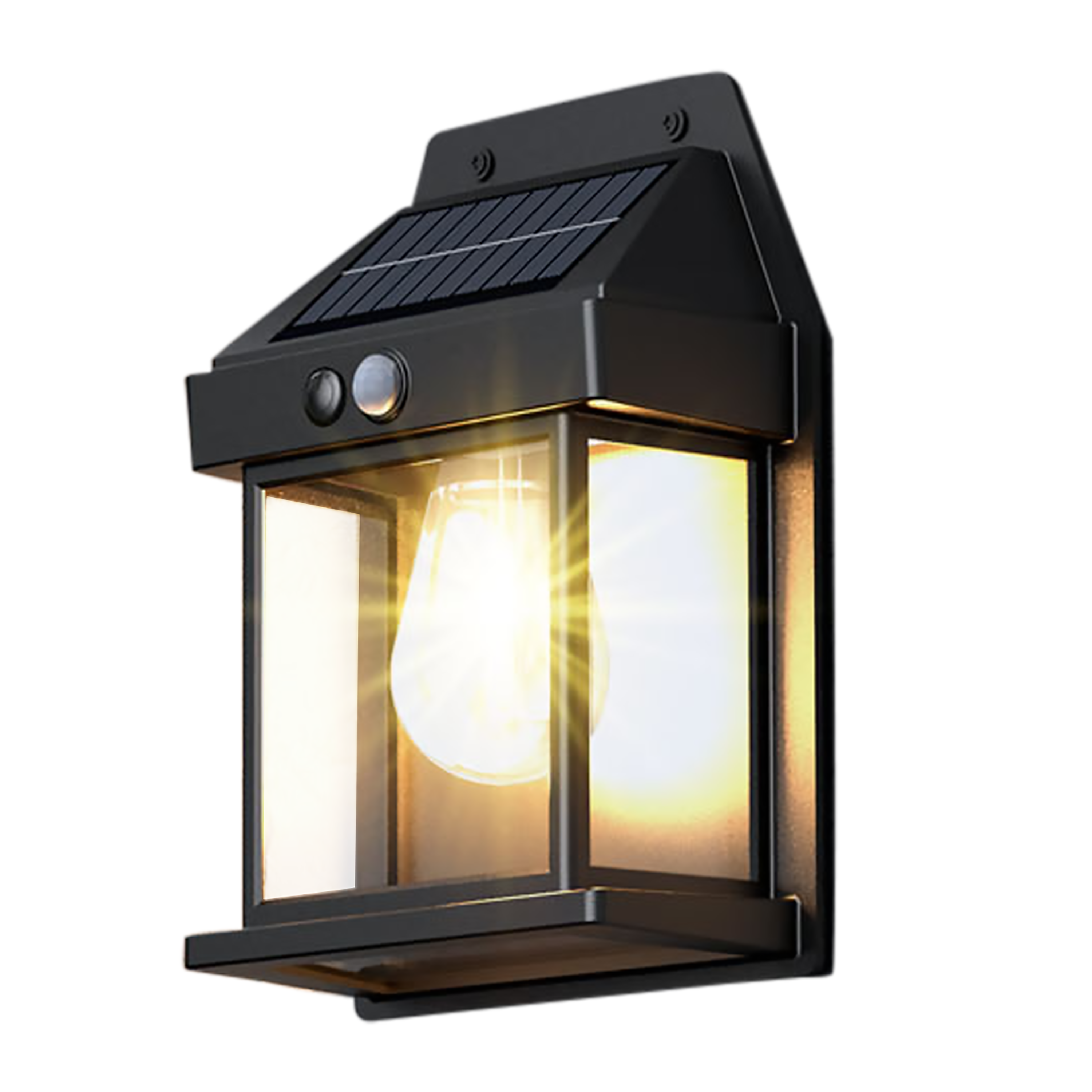 Kit 2 candeeiros de parede solar 100lm IP44 6,25x18,5 cm preto - 16