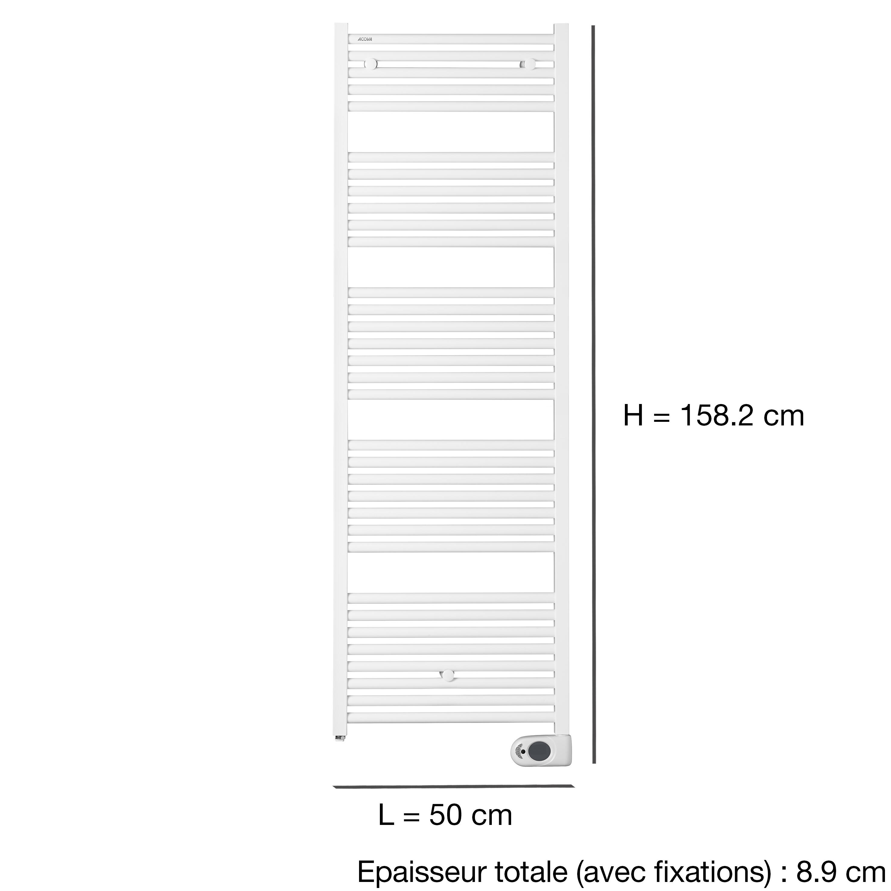 Sèche-serviettes électrique à inertie fluide ACOVA 750W, H158.2 x l50 cm Tweed - 2