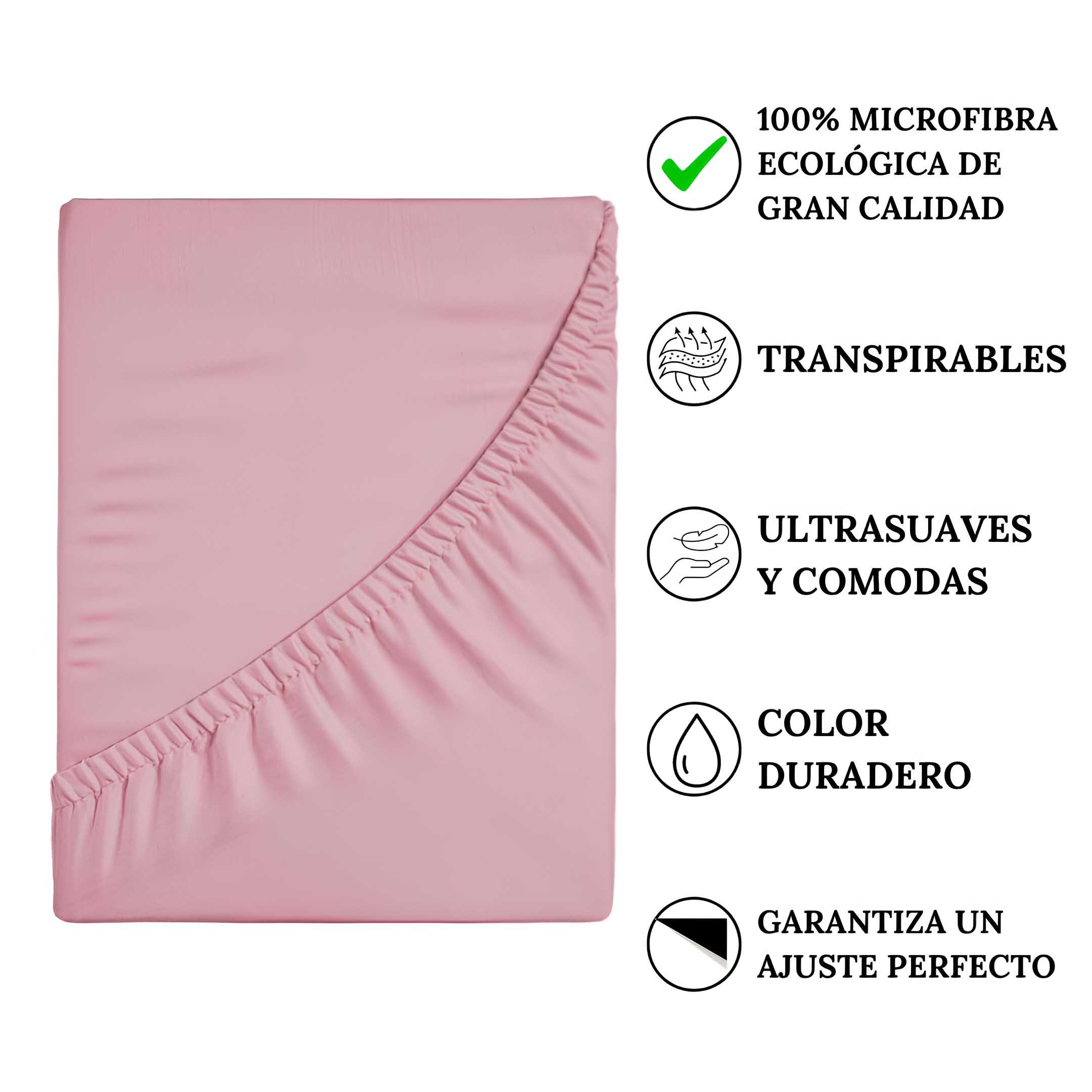 Sábana bajera ROSA para cama de 90 cm - 4