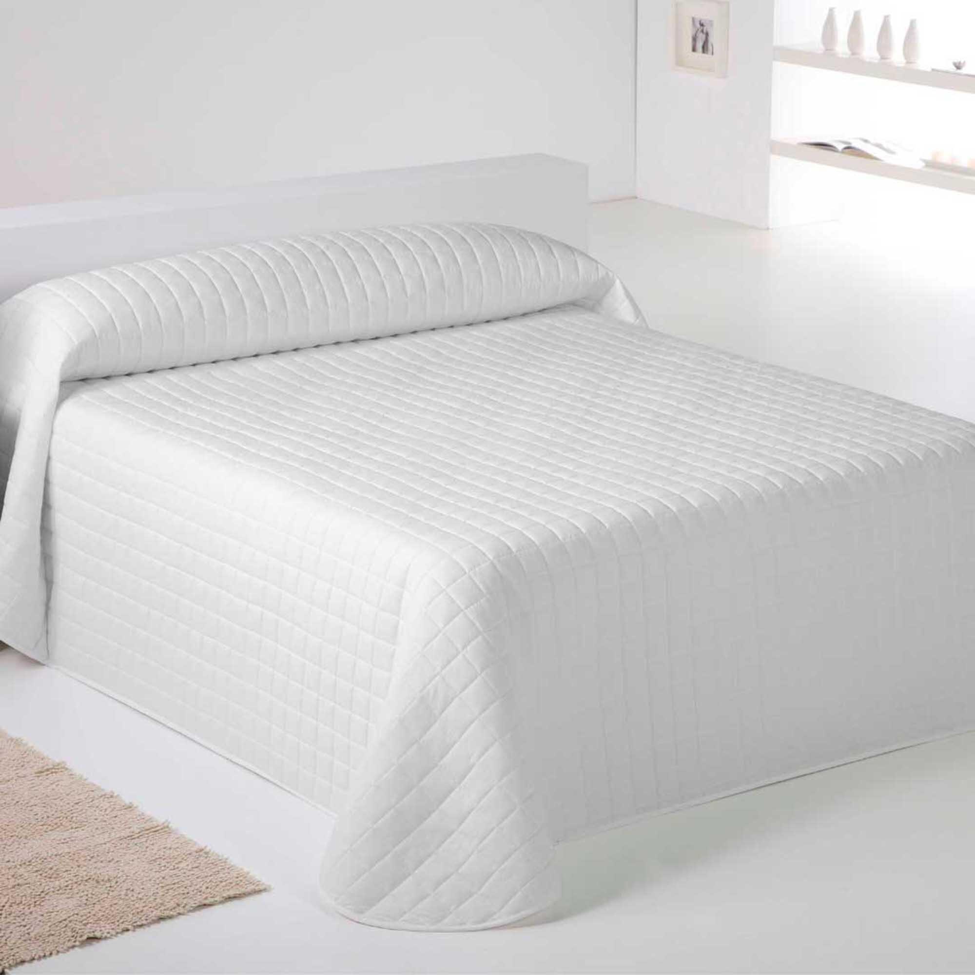 Colcha ROMBOS blanco para cama de 150 cm - 4