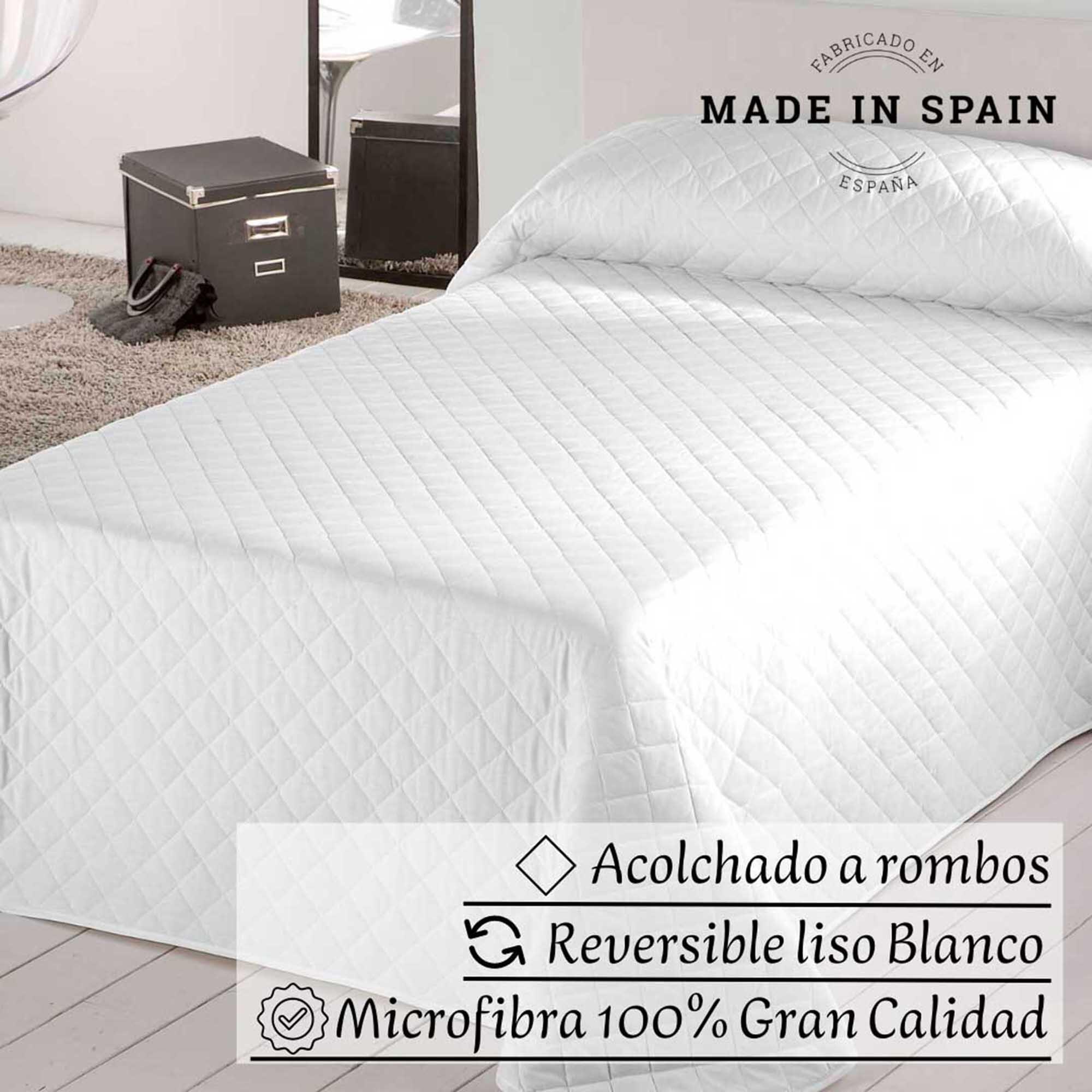 Colcha ROMBOS blanco para cama de 150 cm - 3