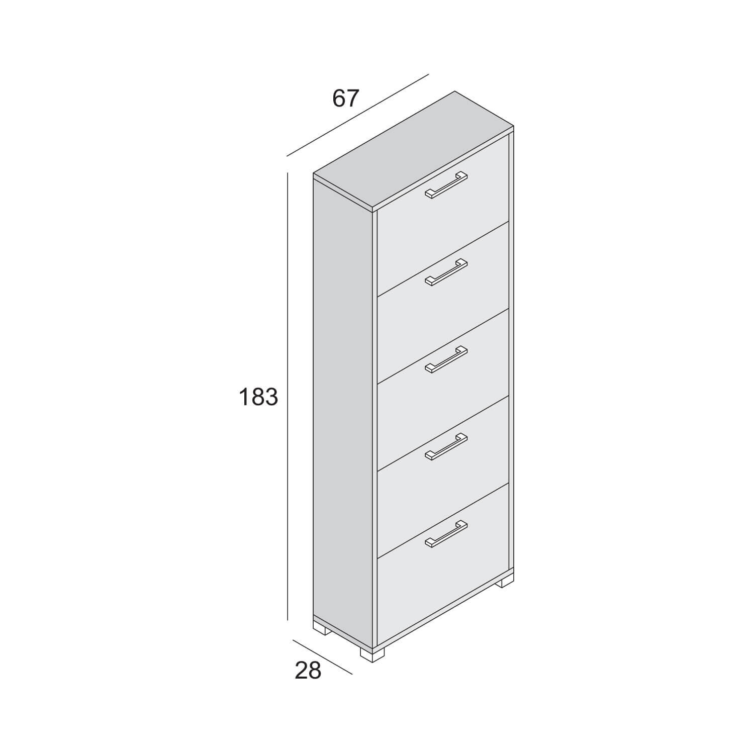 DlandHome Scarpiera A 5 Ripiani Con Anta Ribaltabile – Legno Laminato 75x20x95 Cm, Capacità 20 Paia Di Scarpe