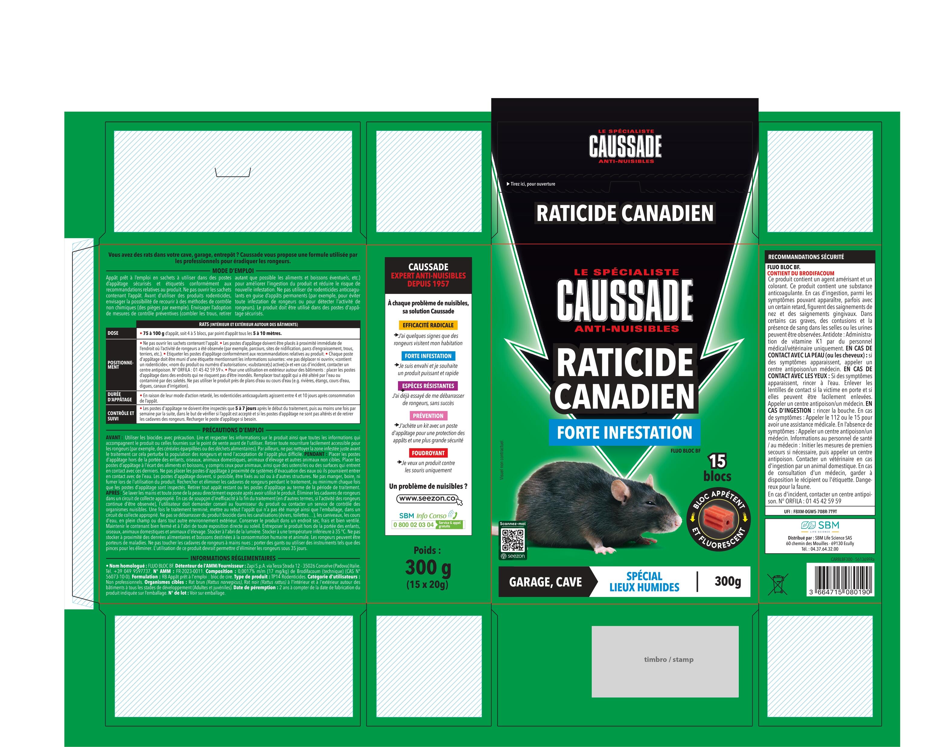 Antirats et surmulots CAUSSADE, 300g - 2