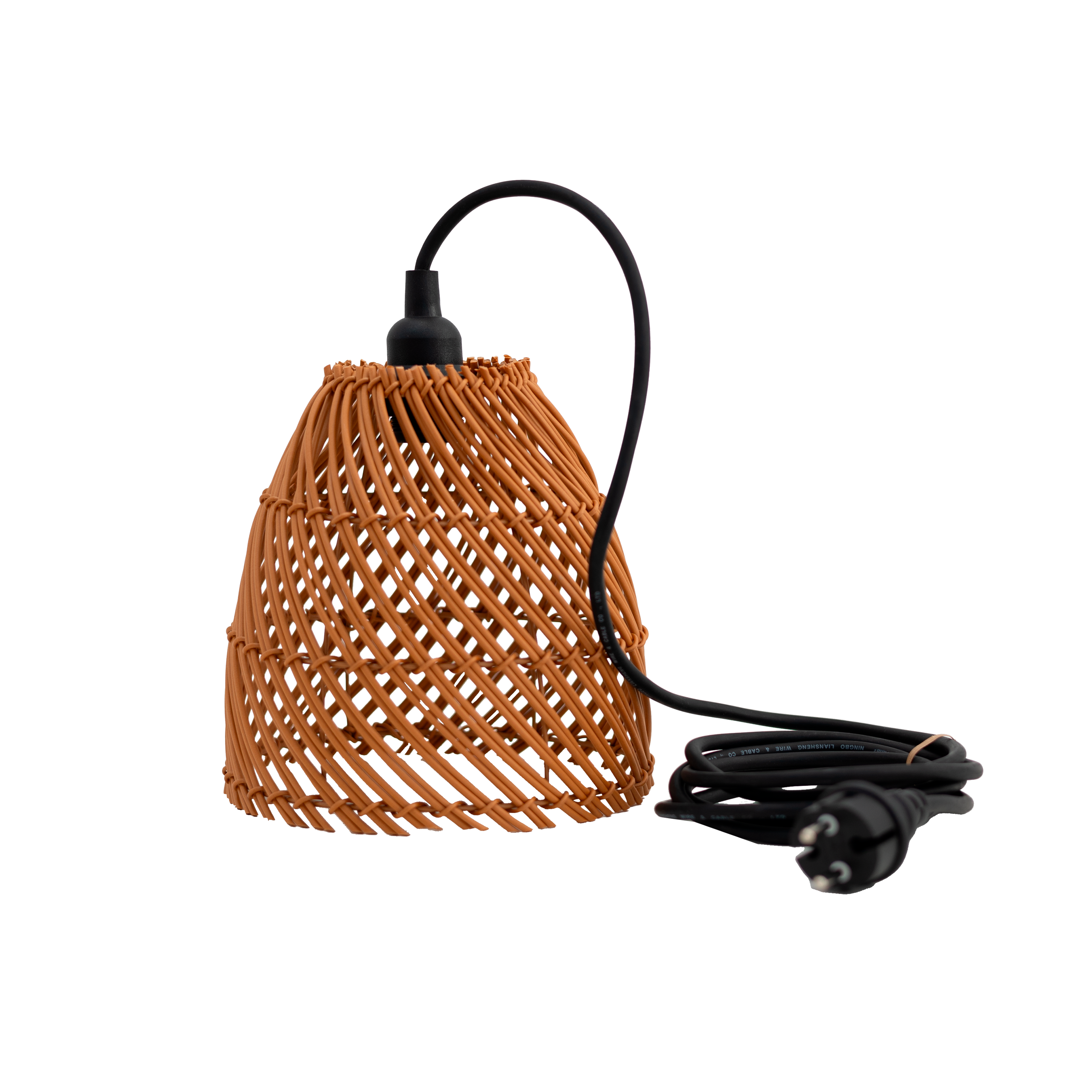 Lámpara de techo colgante de exterior de poliéster marrón 1 luz E27 INSPIRE Zahora 20 cm de diámetro y 30 cm de ancho - 5