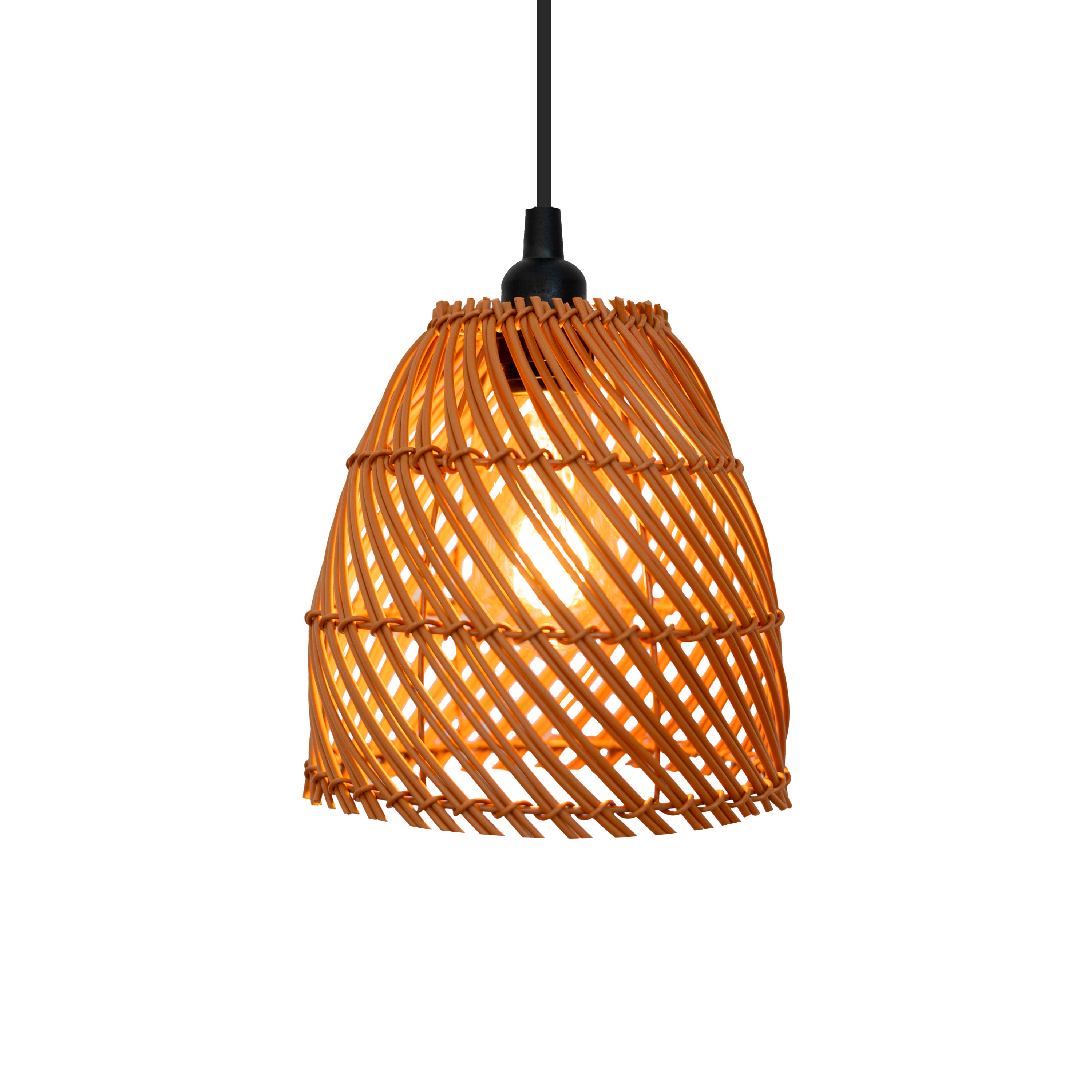 Lámpara de techo colgante de exterior de poliéster marrón 1 luz E27 INSPIRE Zahora 20 cm de diámetro y 30 cm de ancho - 4