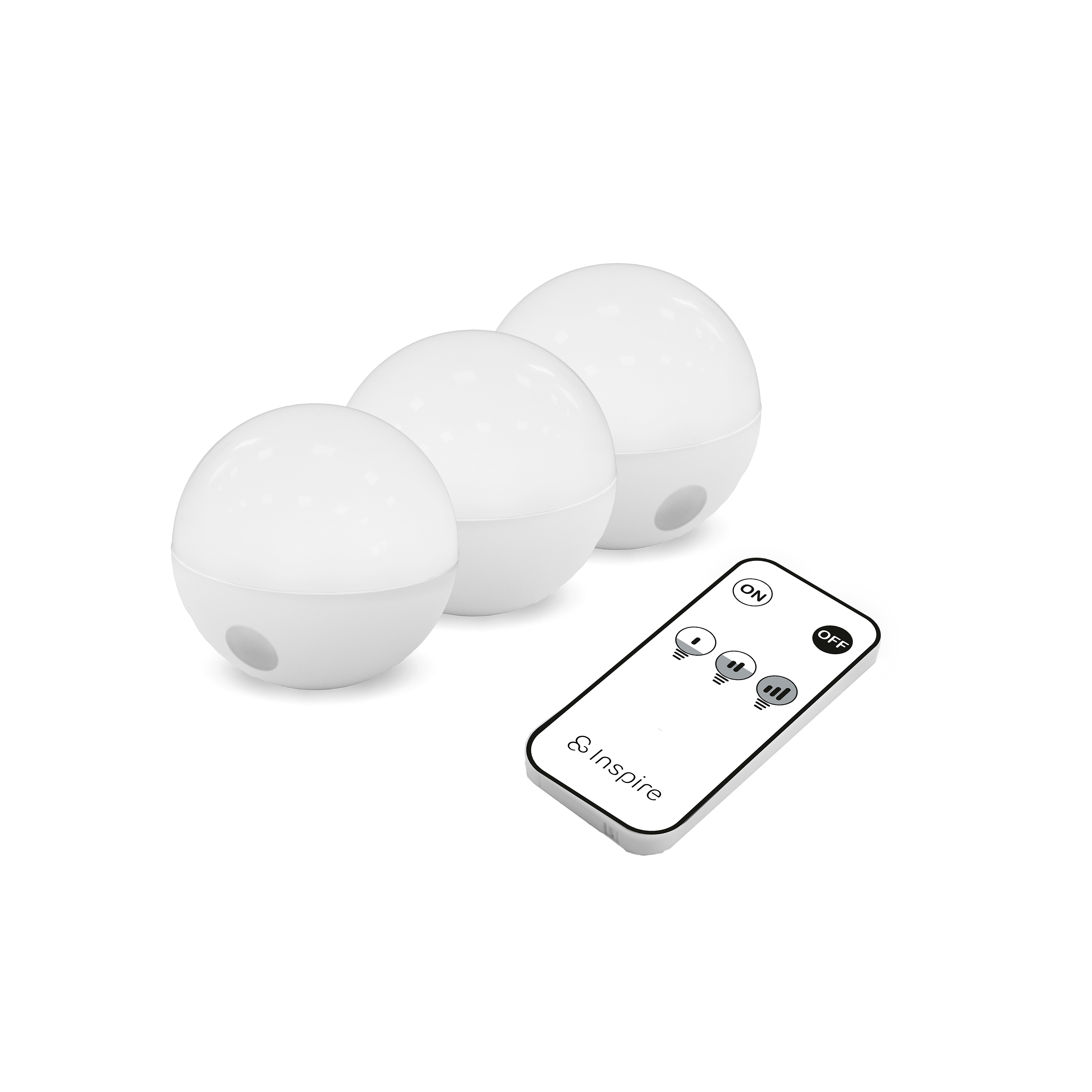 Lot 3 mini boules Led rechargeable 300 Lm intensité variable Mini Caspe INSPIRE - 8
