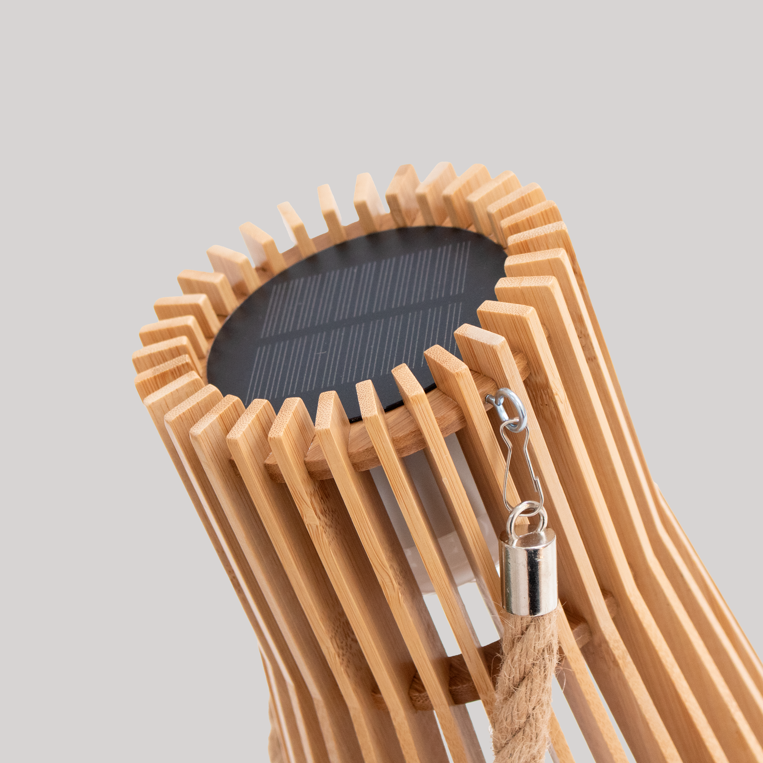 Lámpara de mesa solar sin cables de bambú exterior marrón luz LED intensidad regulable INSPIRE Okinawa 29 IP54 y 6hrs autonomía - 6