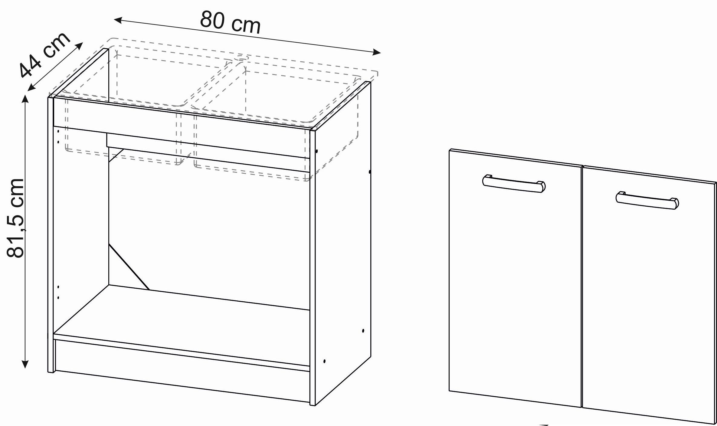 Szafka kuchenna stojąca Arani 80 cm kolor biały - 3