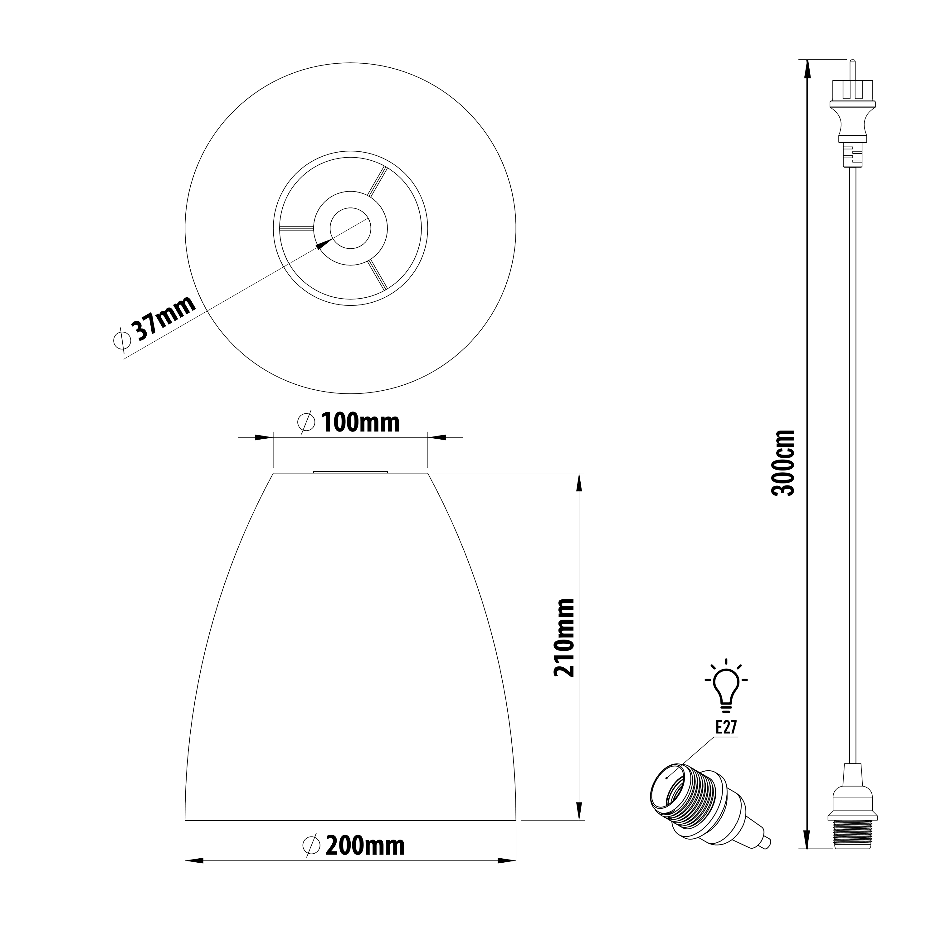 Lámpara de techo colgante de exterior de poliéster marrón 1 luz E27 INSPIRE Zahora 20 cm de diámetro y 30 cm de ancho - 6