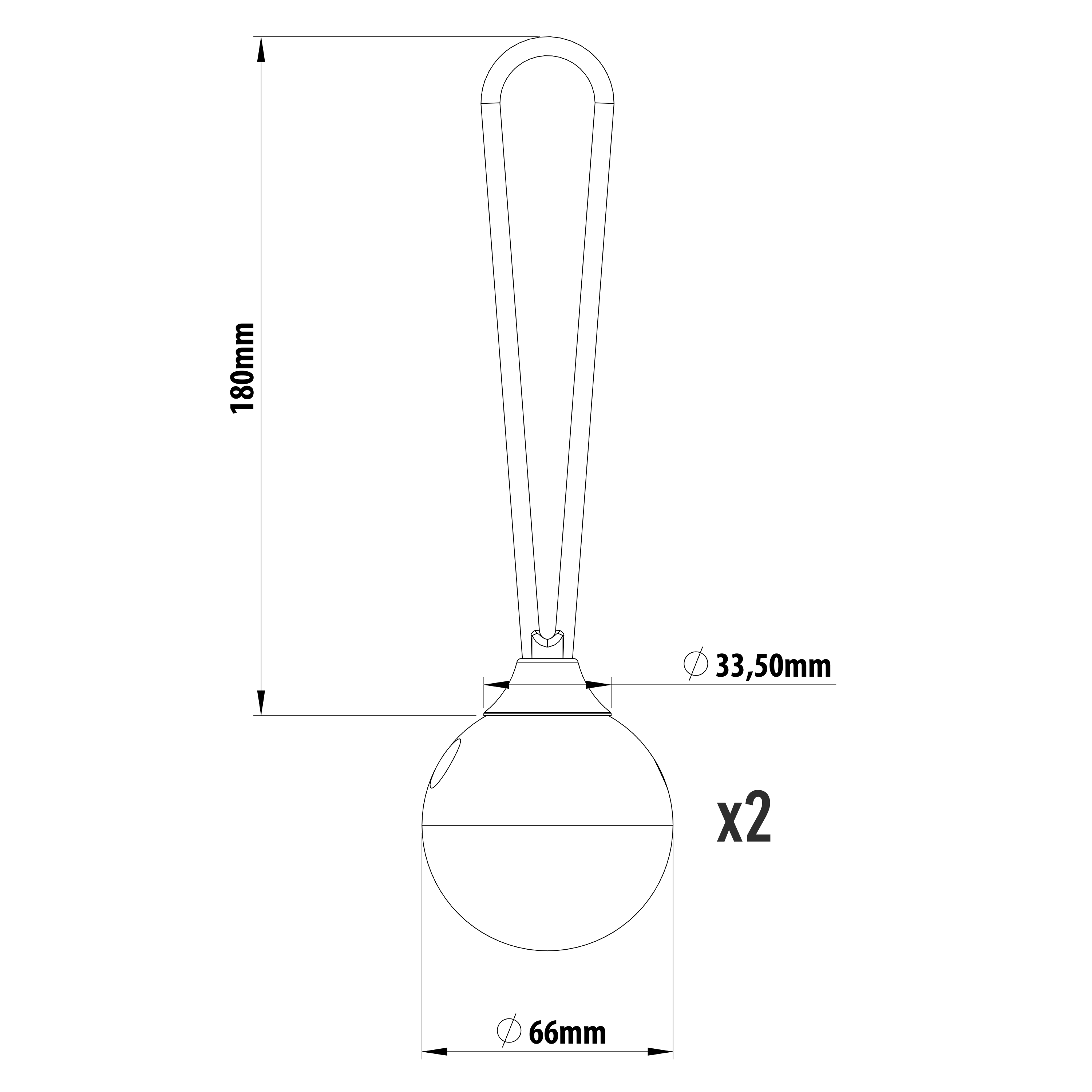 Lot 2 boules Led charge USB, à suspendre, intensité variable Mini Caspe INSPIRE - 7