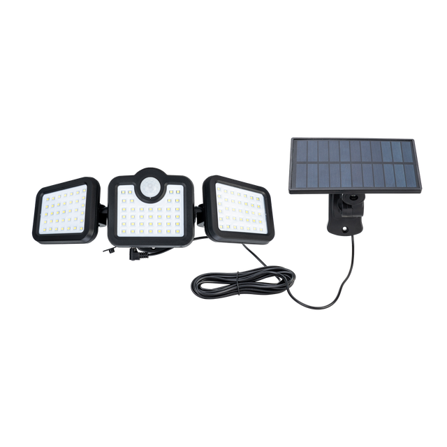 Naświetlacz solarny 3-głowicowy czarny IP44 LED