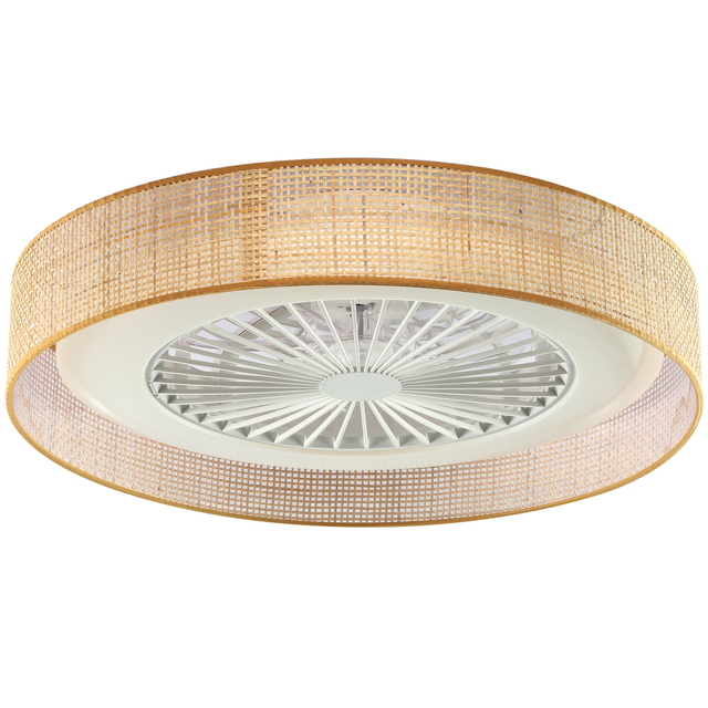 Ventilador de techo con luz sin aspas silencioso DC INSPIRE Raffan beige 55 cm color luz regulable
