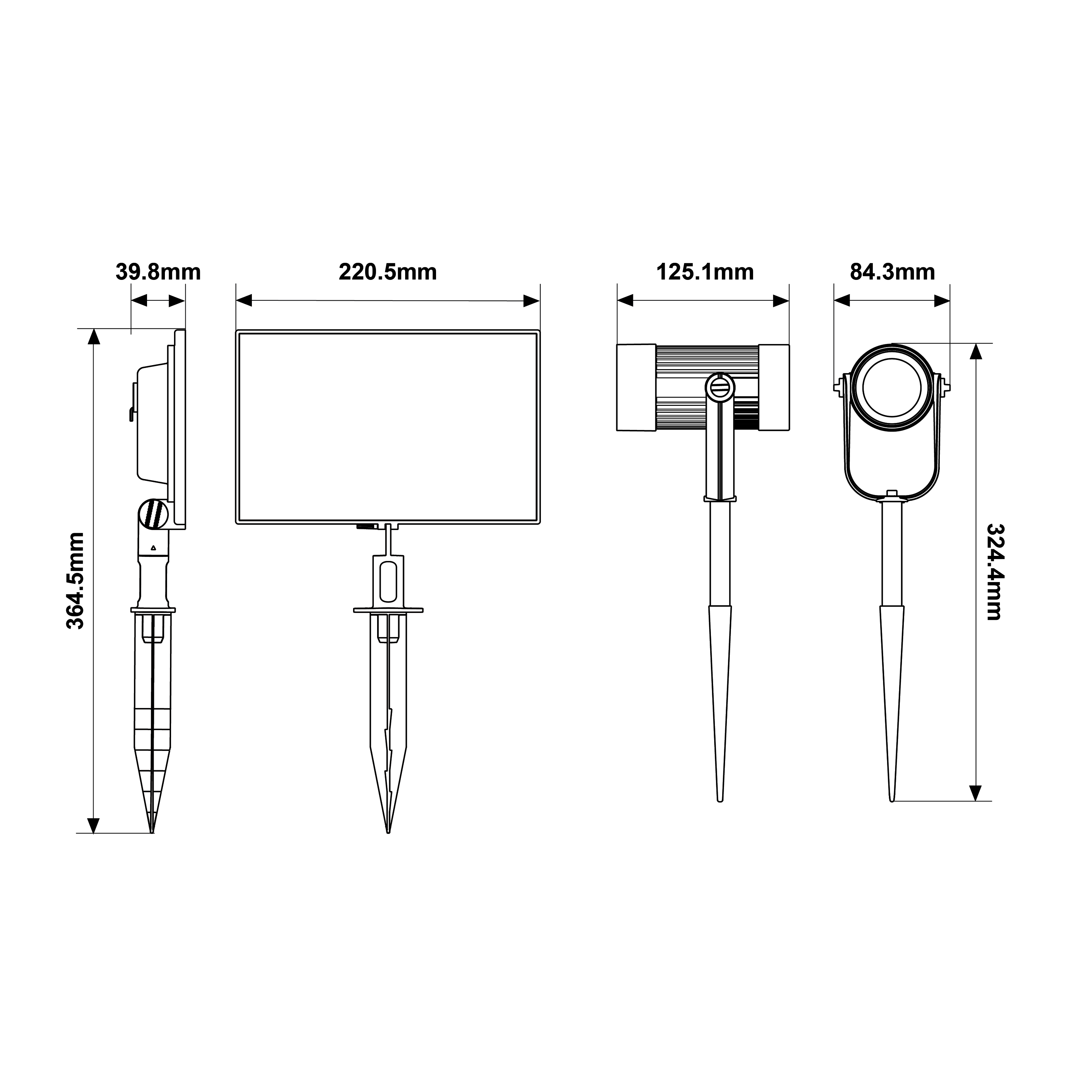 4 Projetores solar Ealge IP65 250lm 4000K Inspire - 8