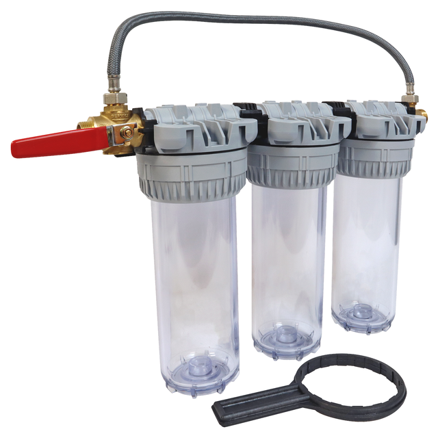 Station pour filtration d'eau vide 3 bols, avec bypass, EQUATION