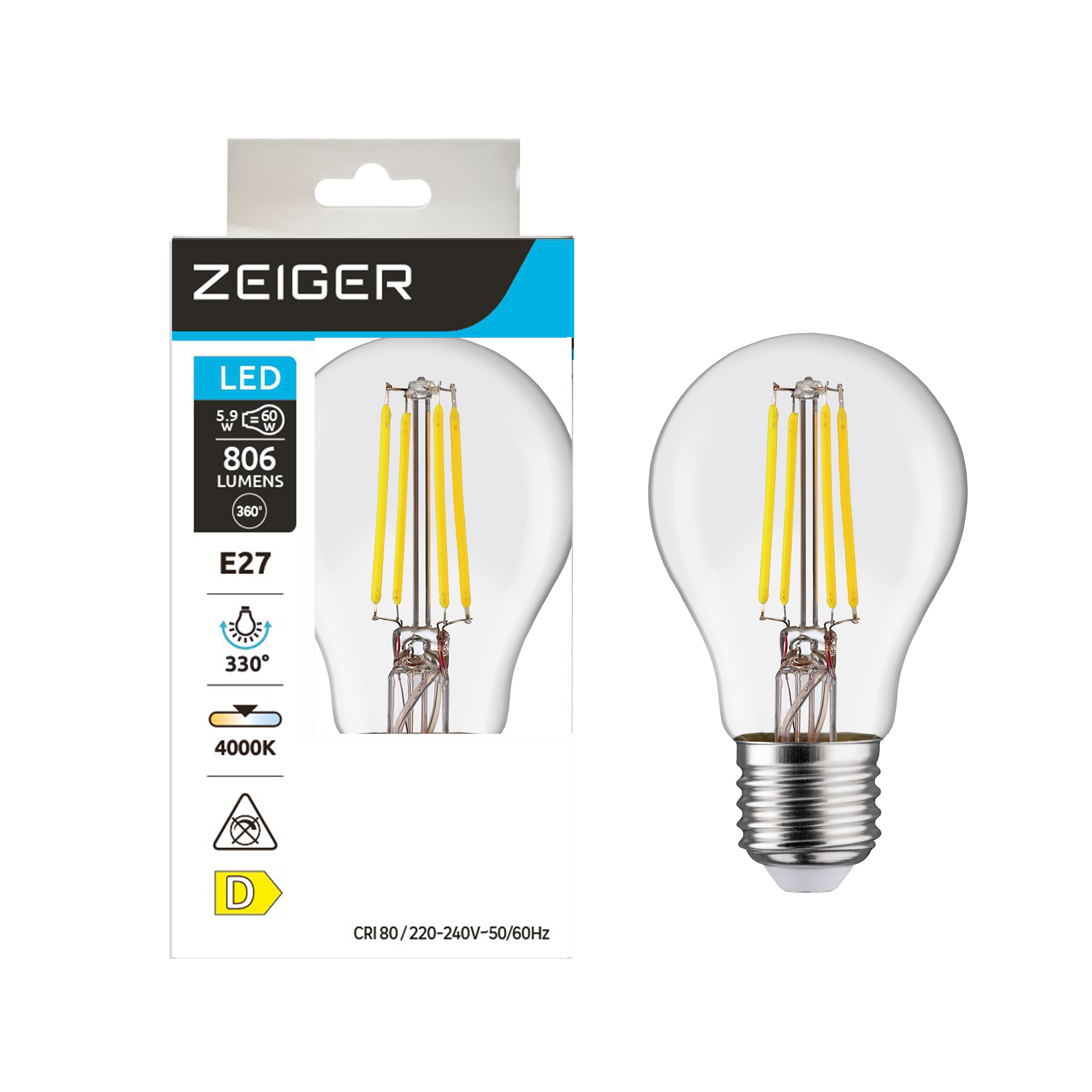 Ampoule led E27 4000K - ZEIGER - 6