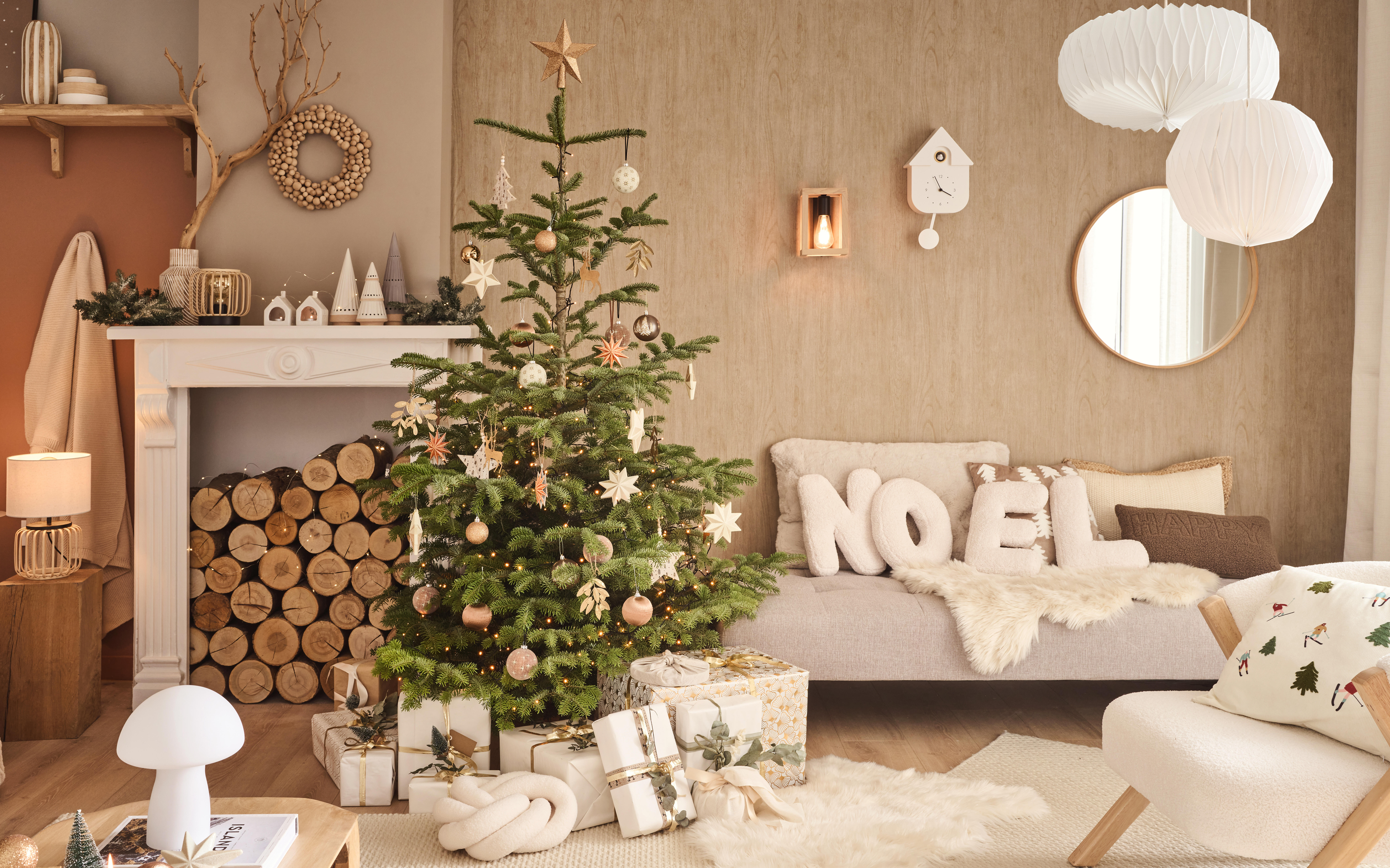 Espelho decorativo 62 cm madeira Nordik Inspire - 16