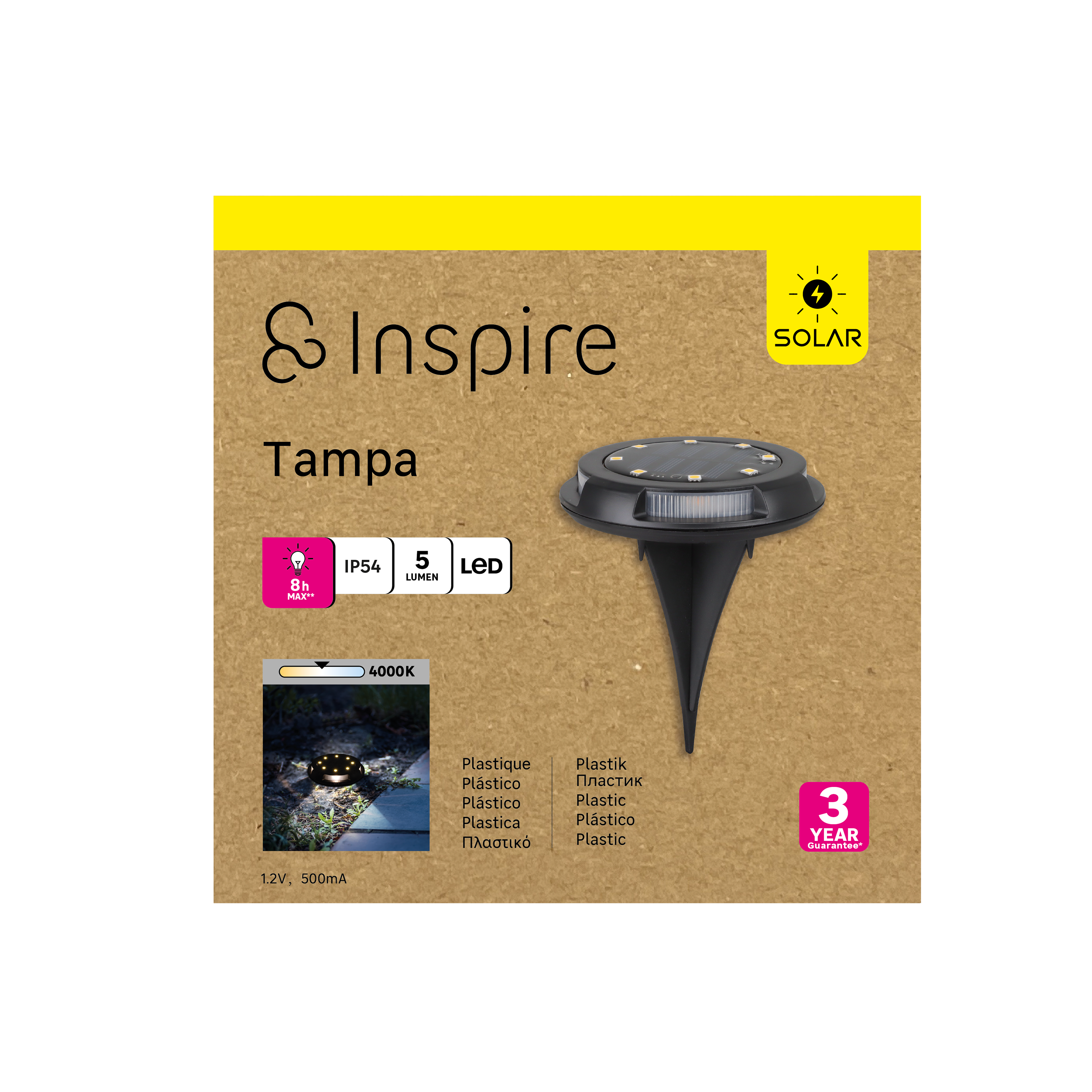 Spot à encastrer solaire D.12 cm 5 lumens, Tampa INSPIRE - 5