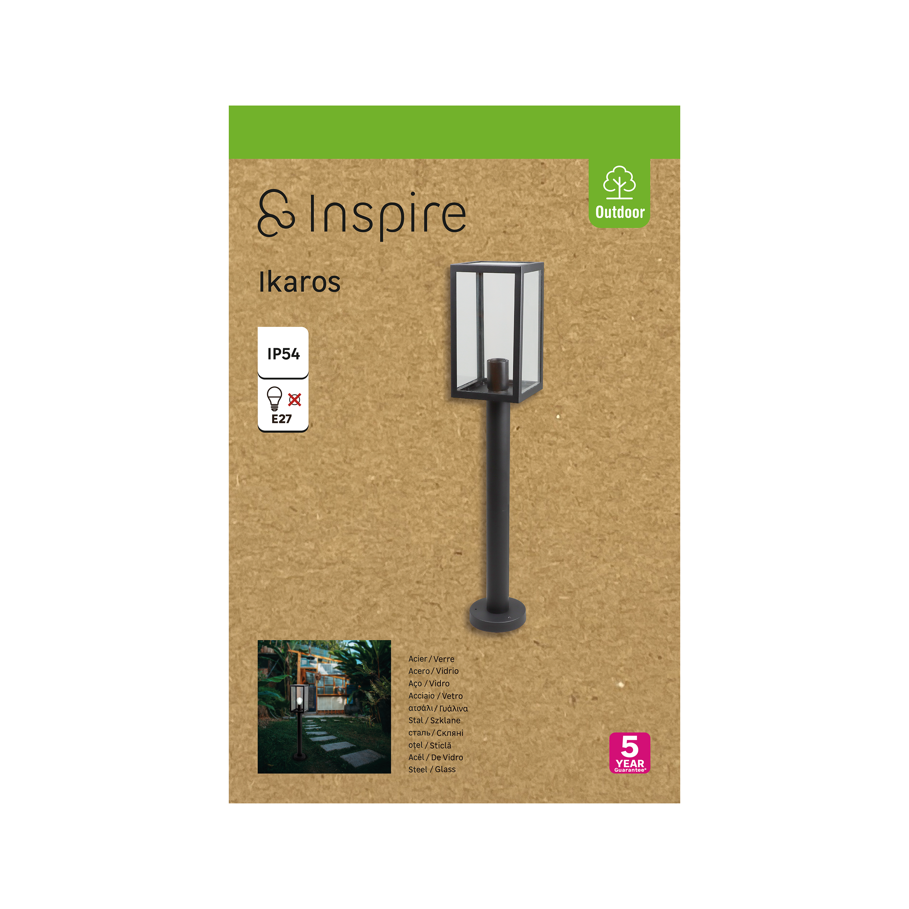 Potelet extérieur E27 noir Ikaros INSPIRE - 3