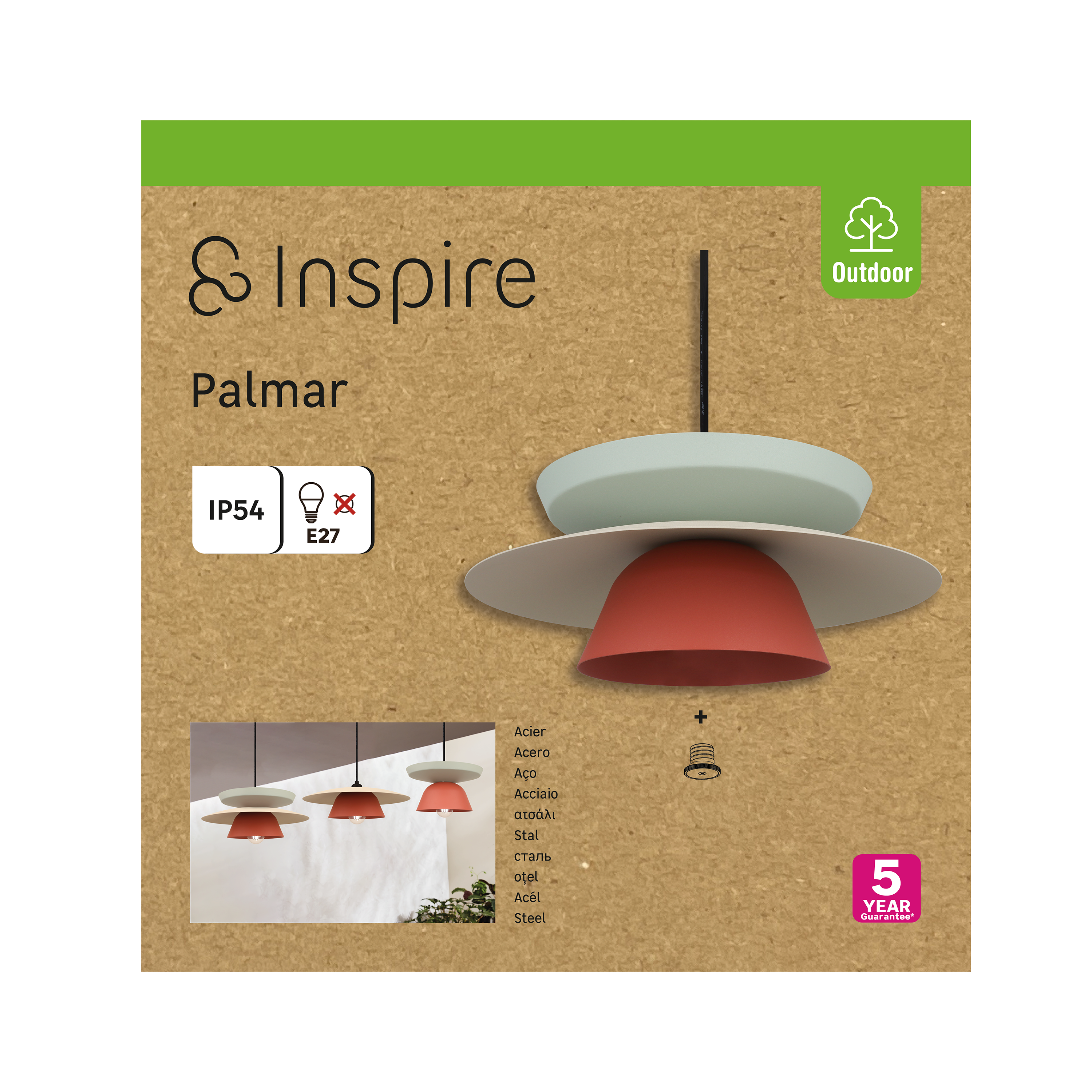 Suspension extérieur 3 disques E27, Diam.37 cm Palmar INSPIRE - 8