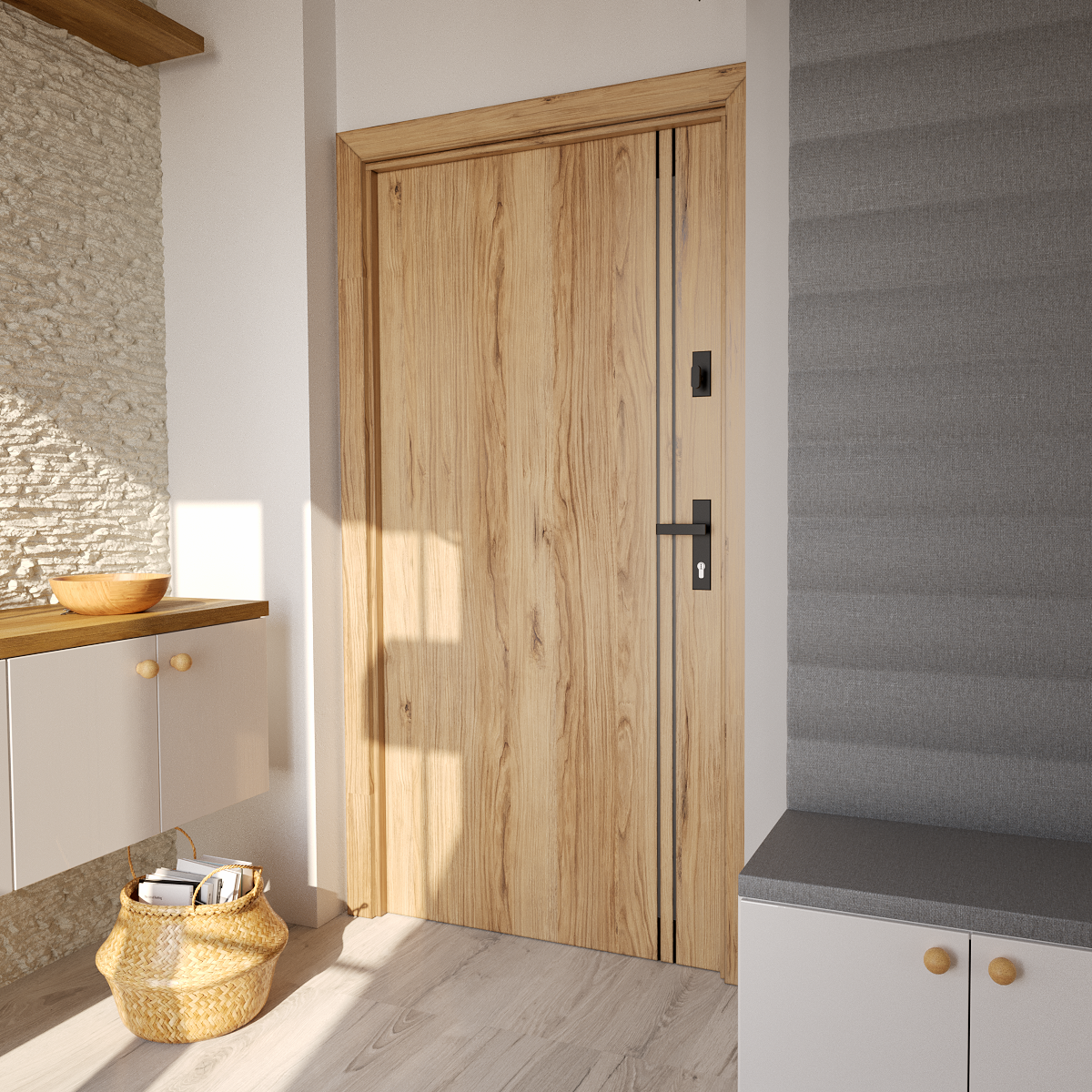 Drzwi wejściowe otwierane do wewnątrz Hermes Dąb Catania 80 Lewe Nawadoor - 3