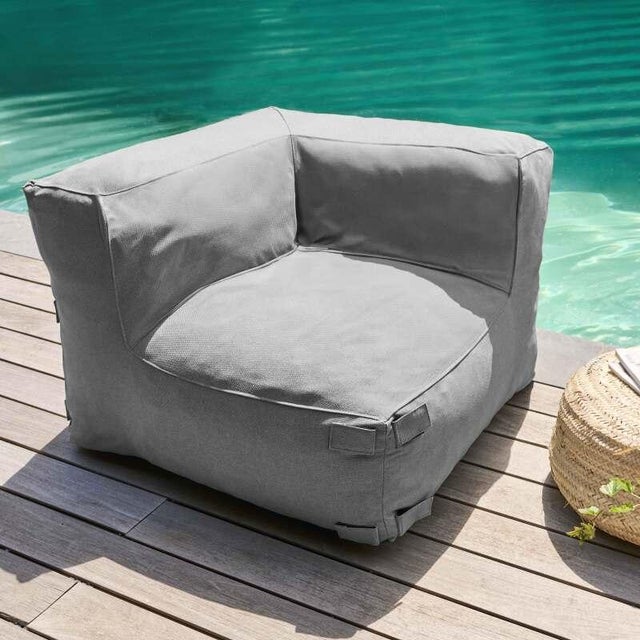 Pouf fauteuil d'angle MIXI anthracite
