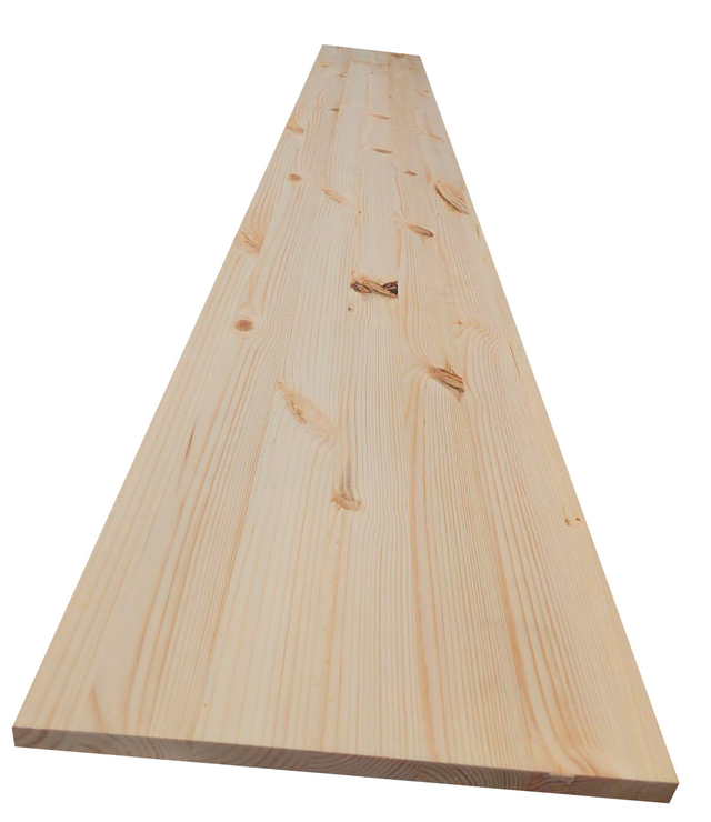 Tablette pin européen brut, L.200 x l.50 cm x Ep.18 mm