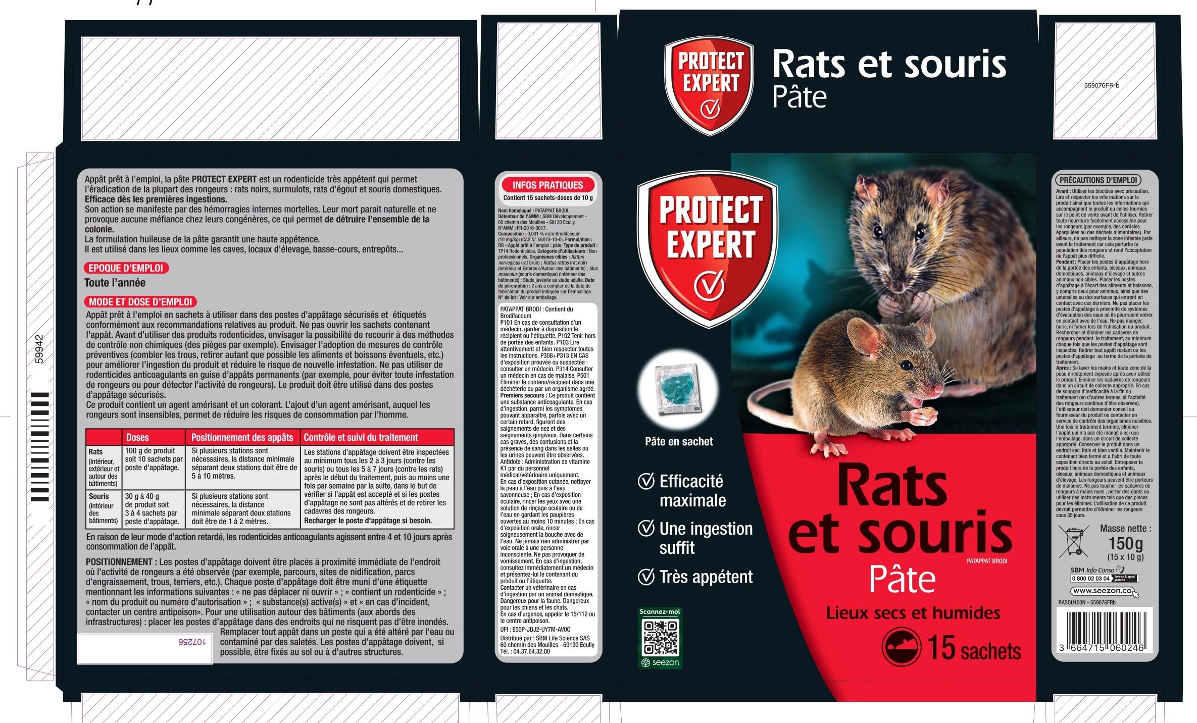 Pâte antirats et souris PROTECT EXPERT, 150g - 7