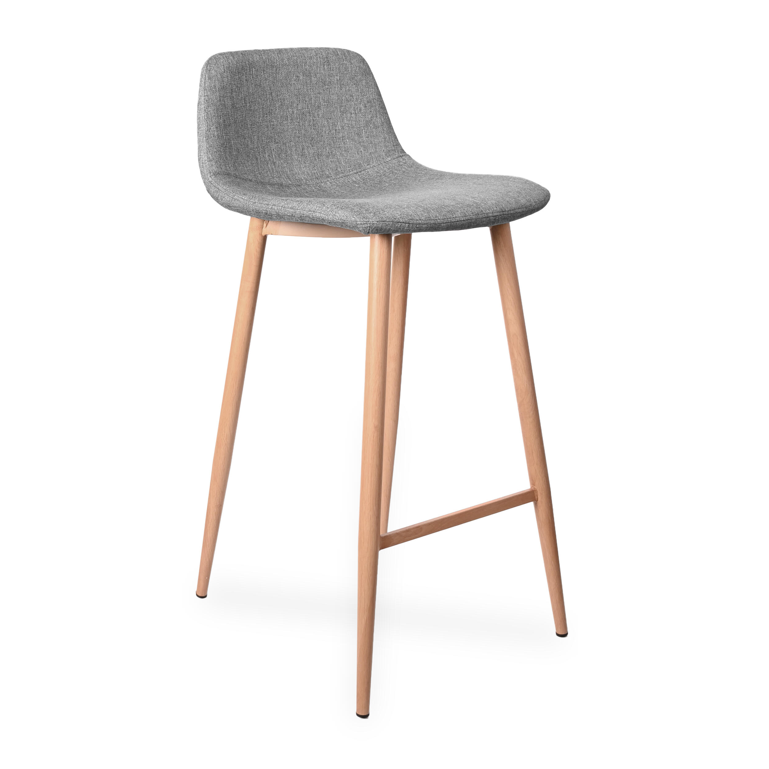 Tabouret Iena en Tissu Gris – Lot de 2