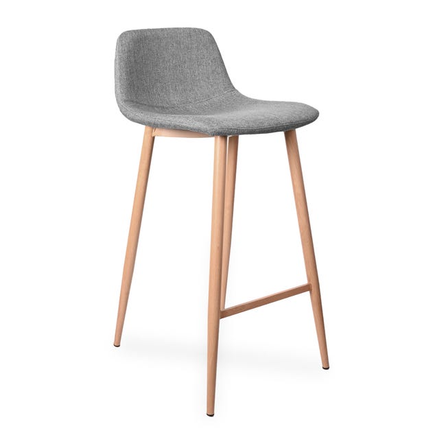 Tabouret Iena en Tissu Gris – Lot de 2