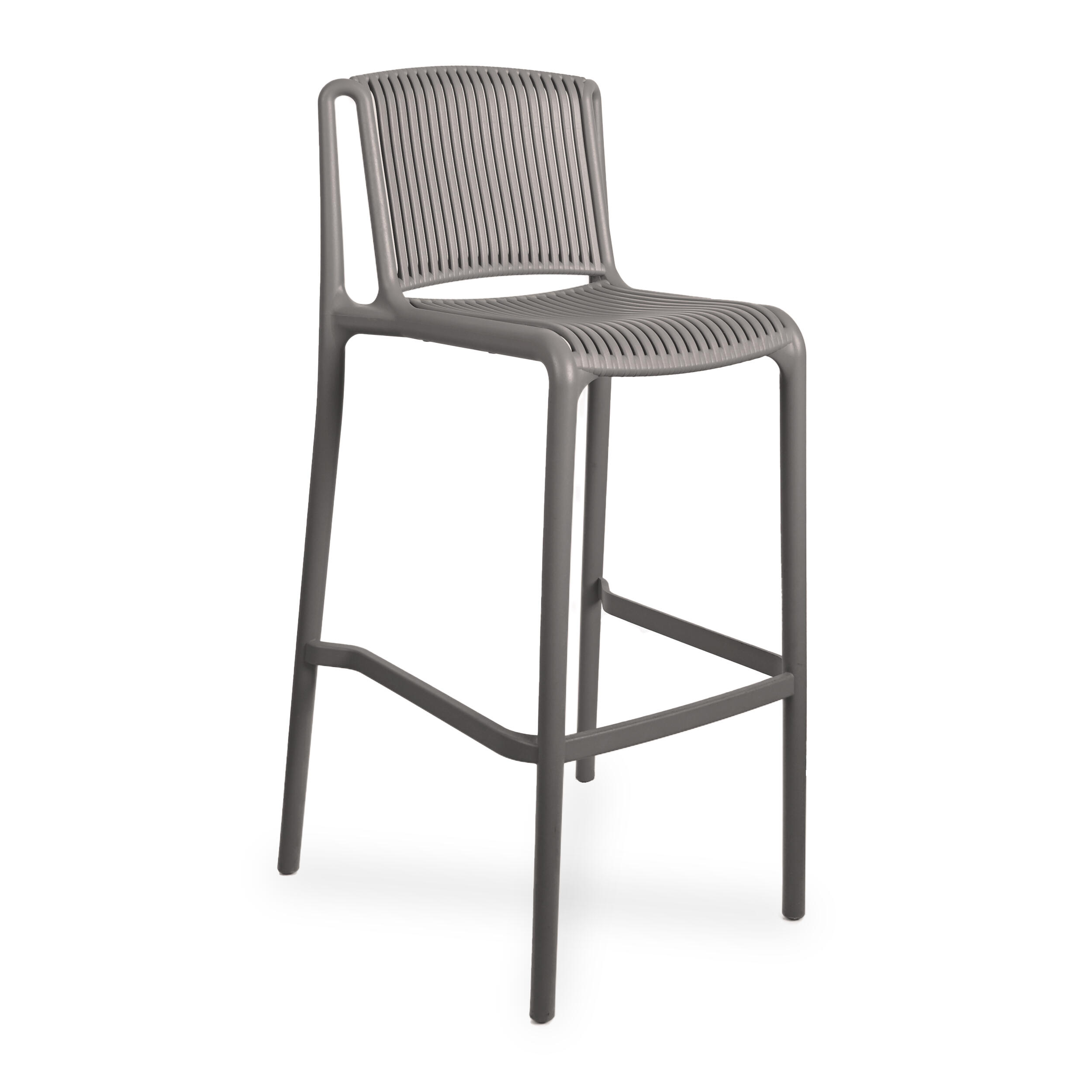 Tabouret Morgan en Plastique Taupe – Lot de 2