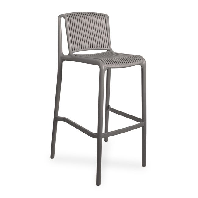 Tabouret Morgan en Plastique Taupe – Lot de 2