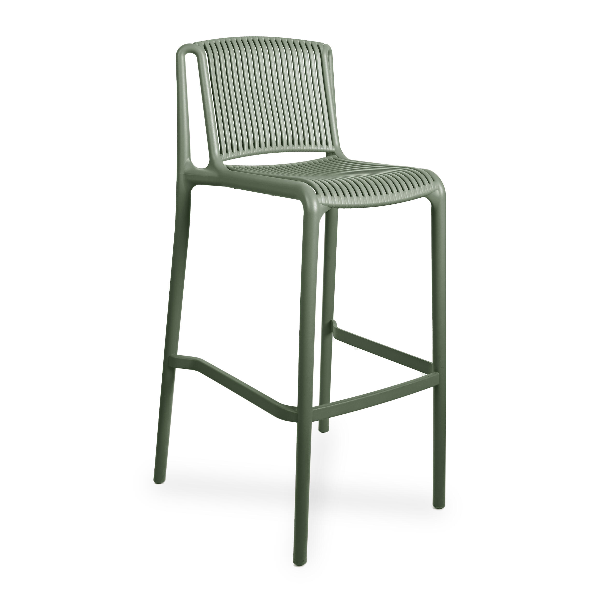 Tabouret Morgan en Plastique Vert – Lot de 2