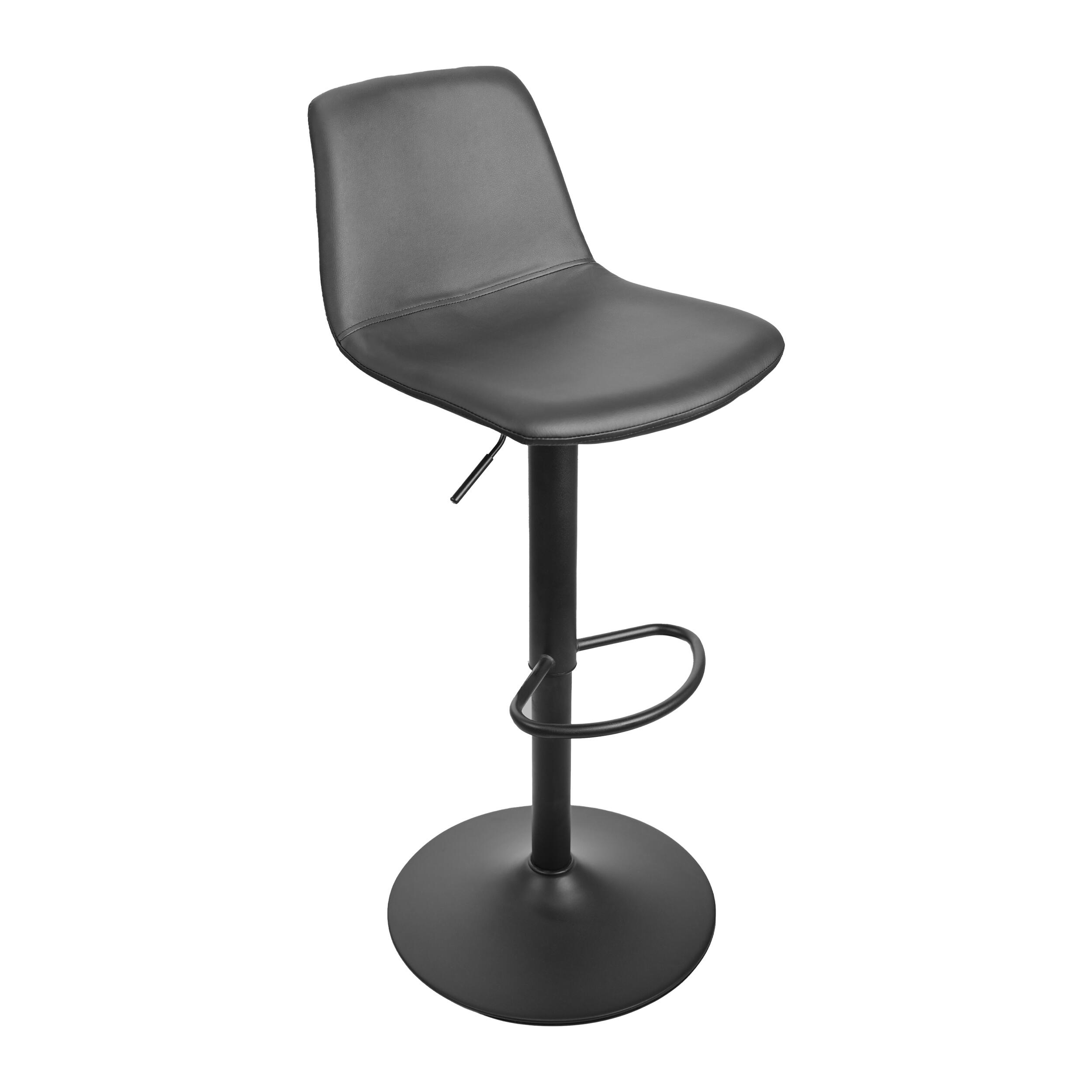 Tabouret Tomy en Simili Noir – Lot de 2