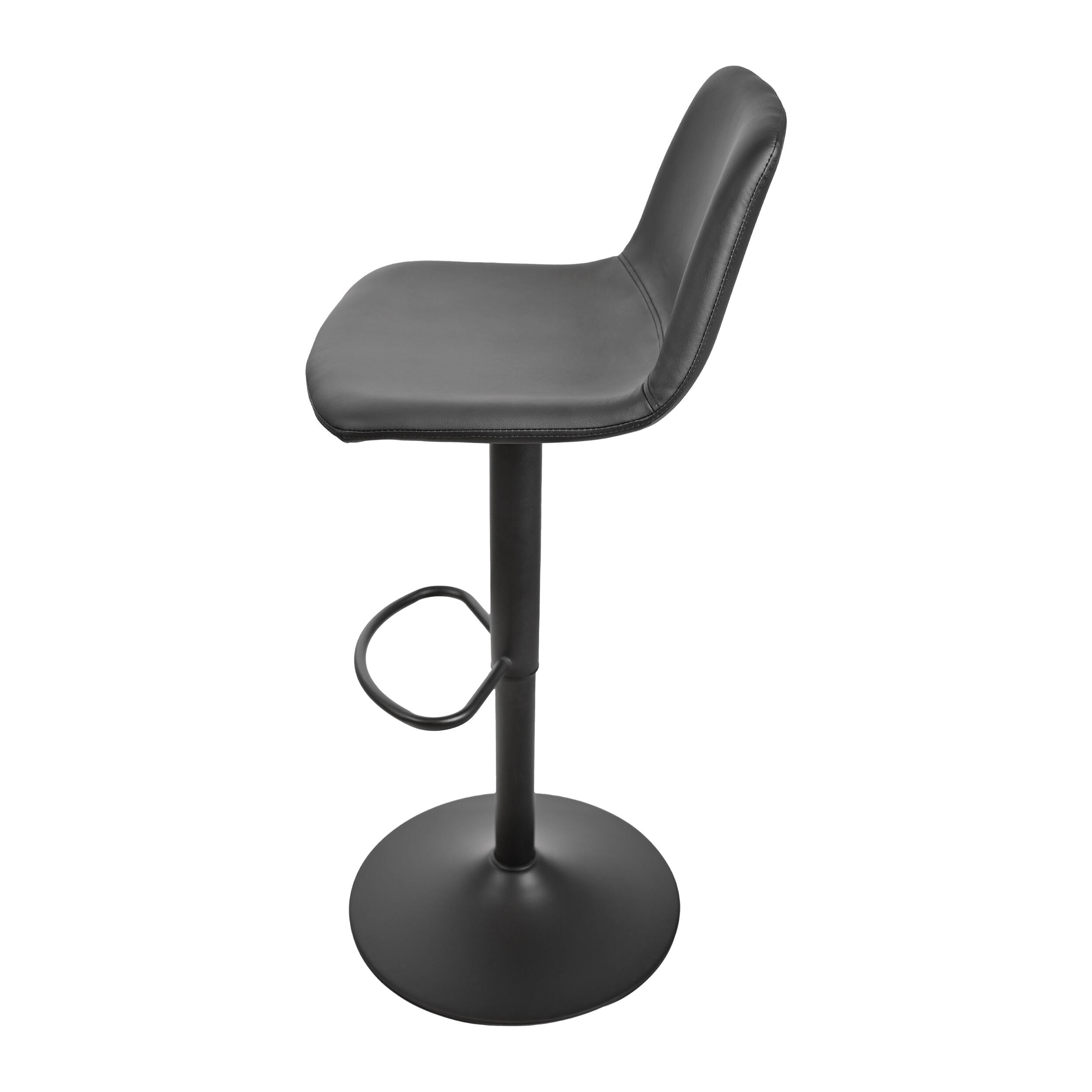 Lot de 2 tabourets de bar Tomy en polyuréthane noir - 4