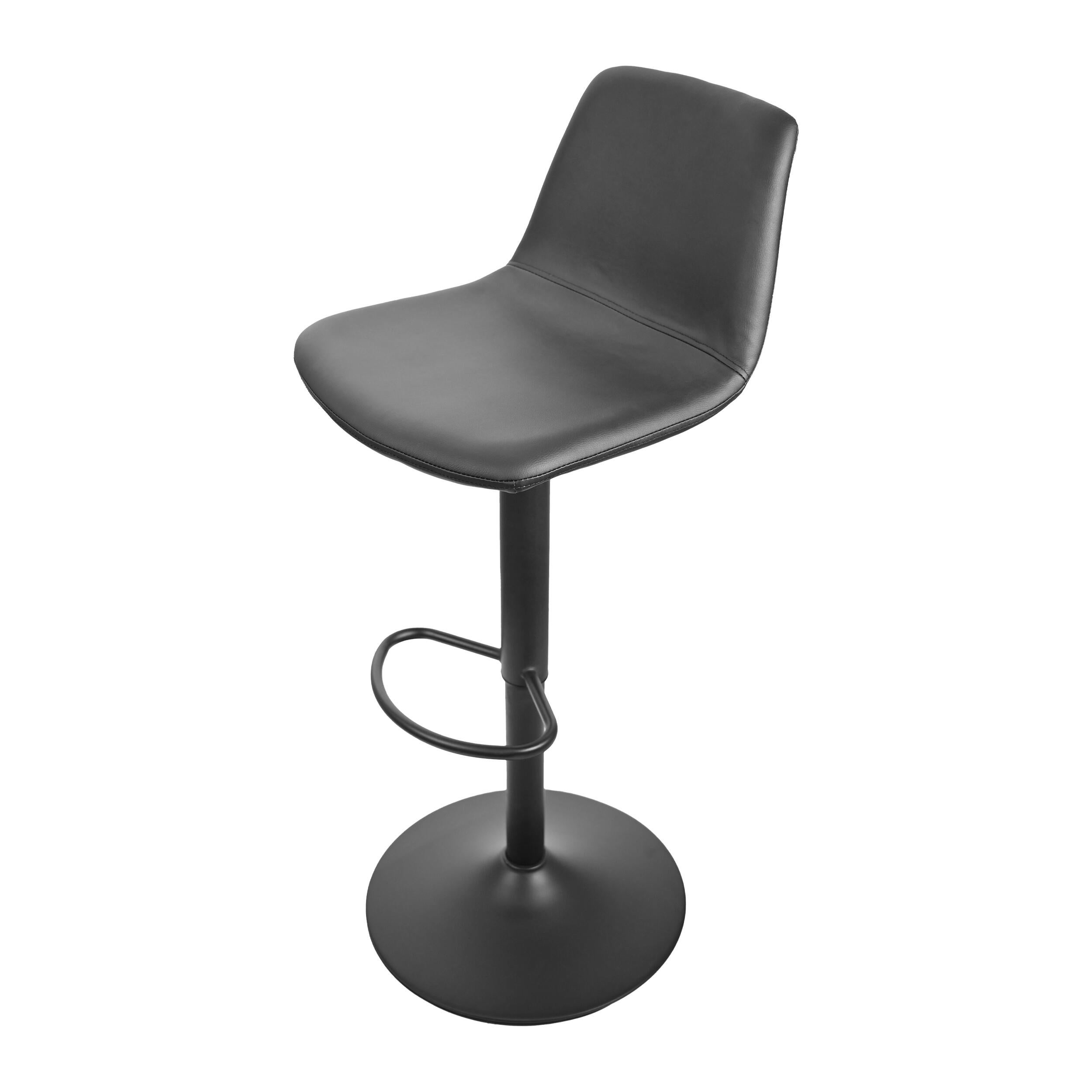 Lot de 2 tabourets de bar Tomy en polyuréthane noir - 3