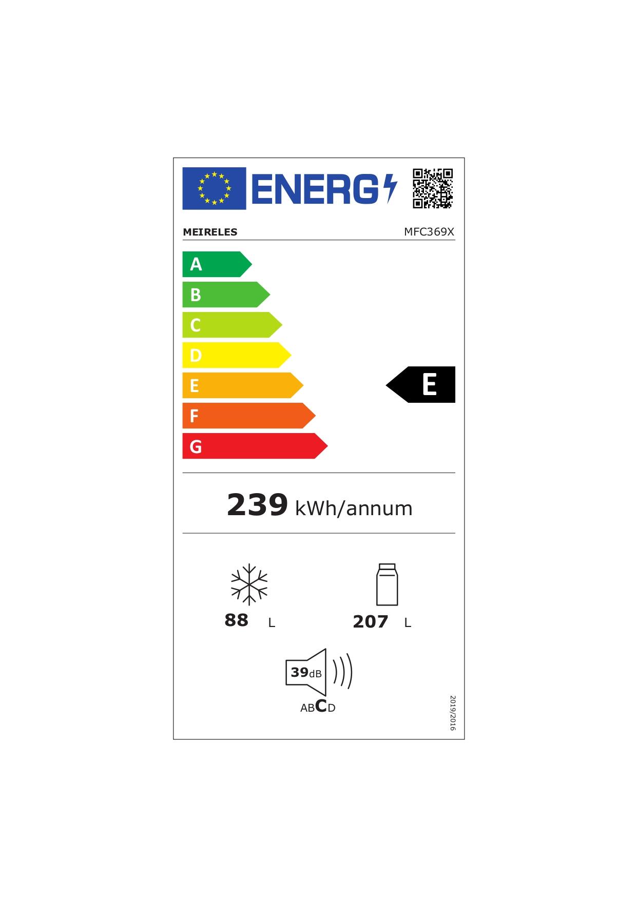 Frigorífico combinado instalação livre no frost cinza 60 x 59.5 x