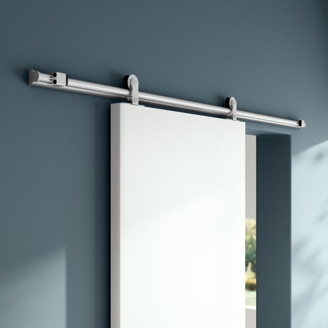 Rail coulissant Loft en alu, pour porte de largeur 93 cm maximum, ARTENS