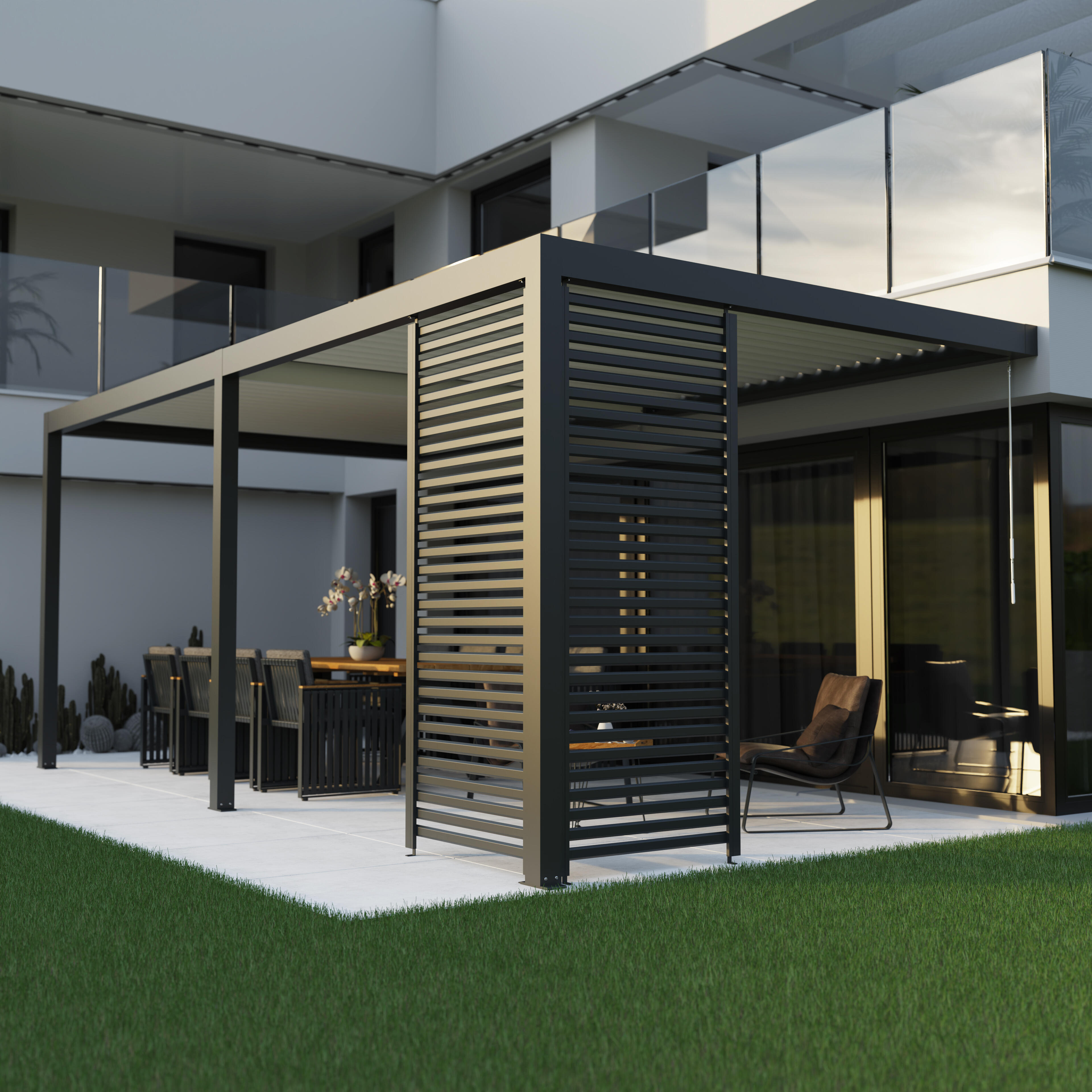 Paroi ajourée largeur 0m96 TIERAL pour pergola Caleta gris anthracite - 4