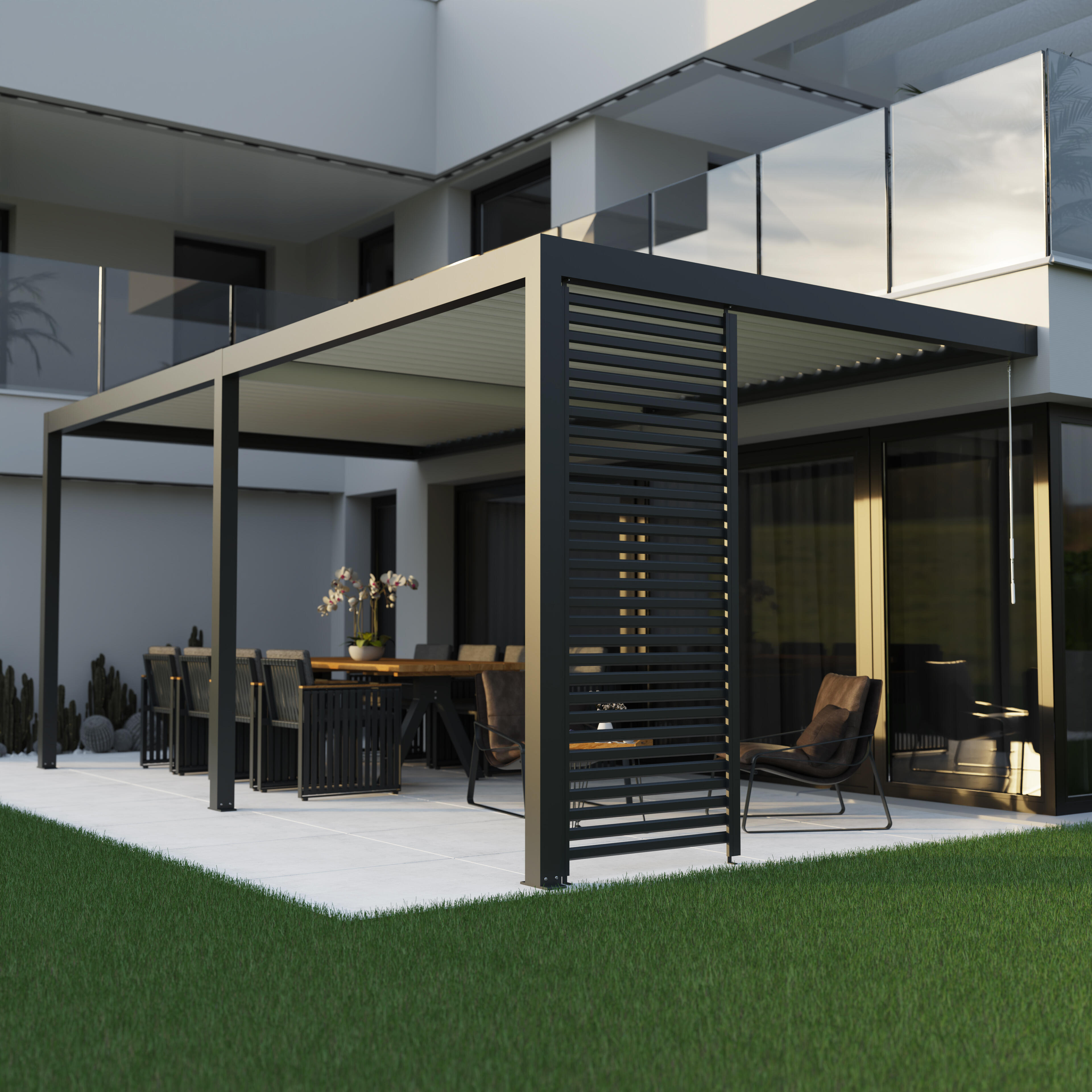 Paroi ajourée largeur 0m96 TIERAL pour pergola Caleta gris anthracite - 3