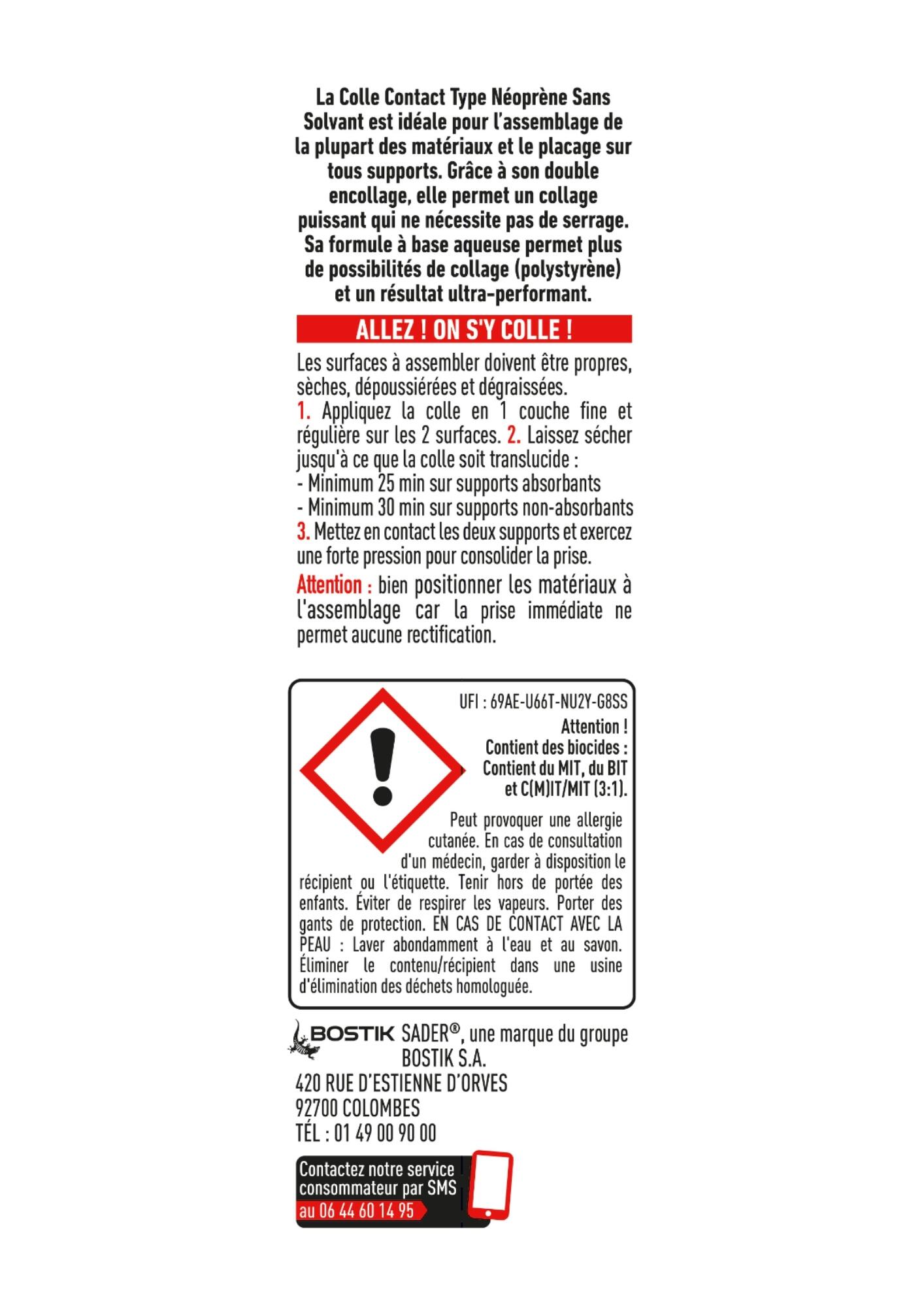 Colle d'assemblage gel néoprène Multi-usages SADER, 125ml transparent - 3