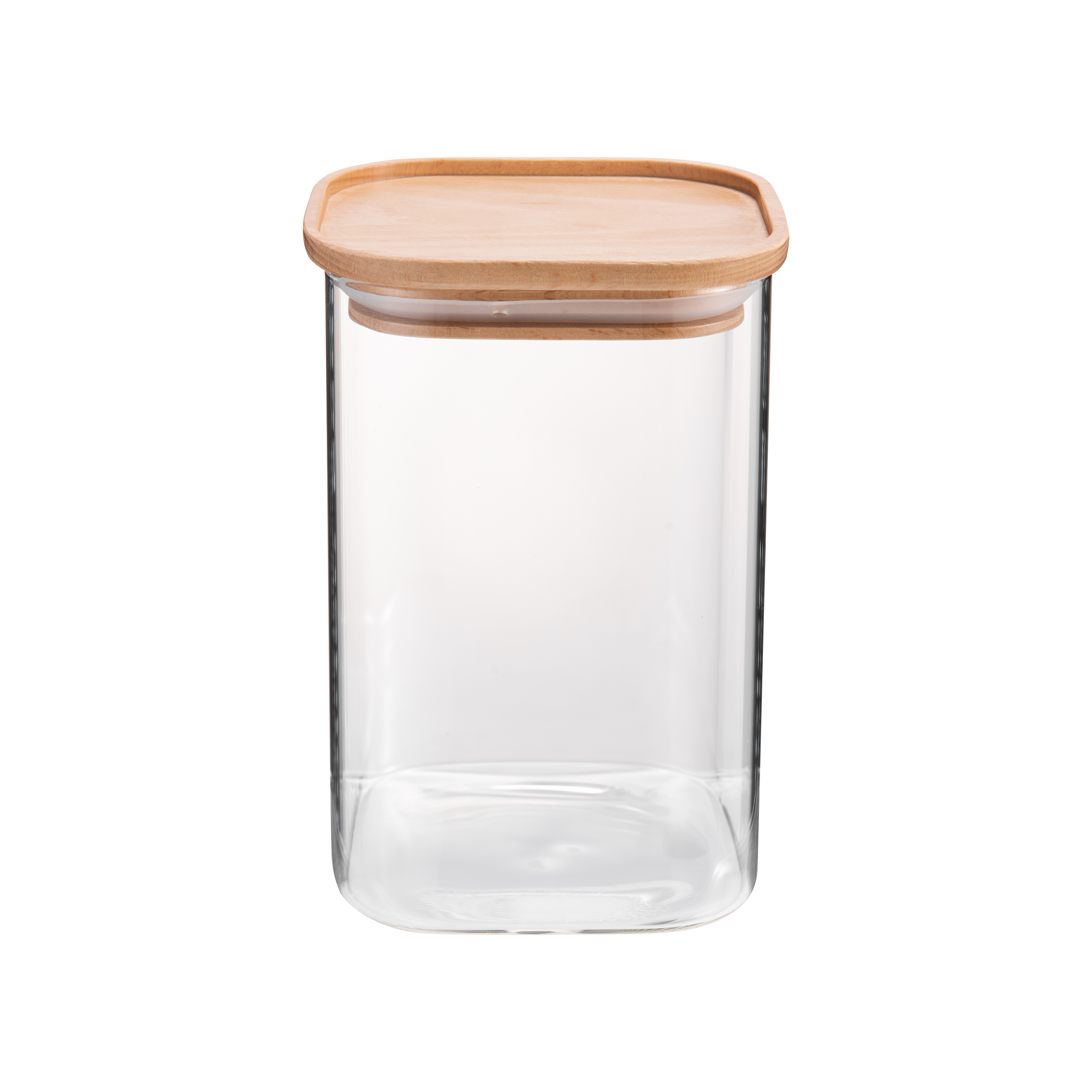 Pojemnik szklany z bukową pokrywką 1000 ml Delinia