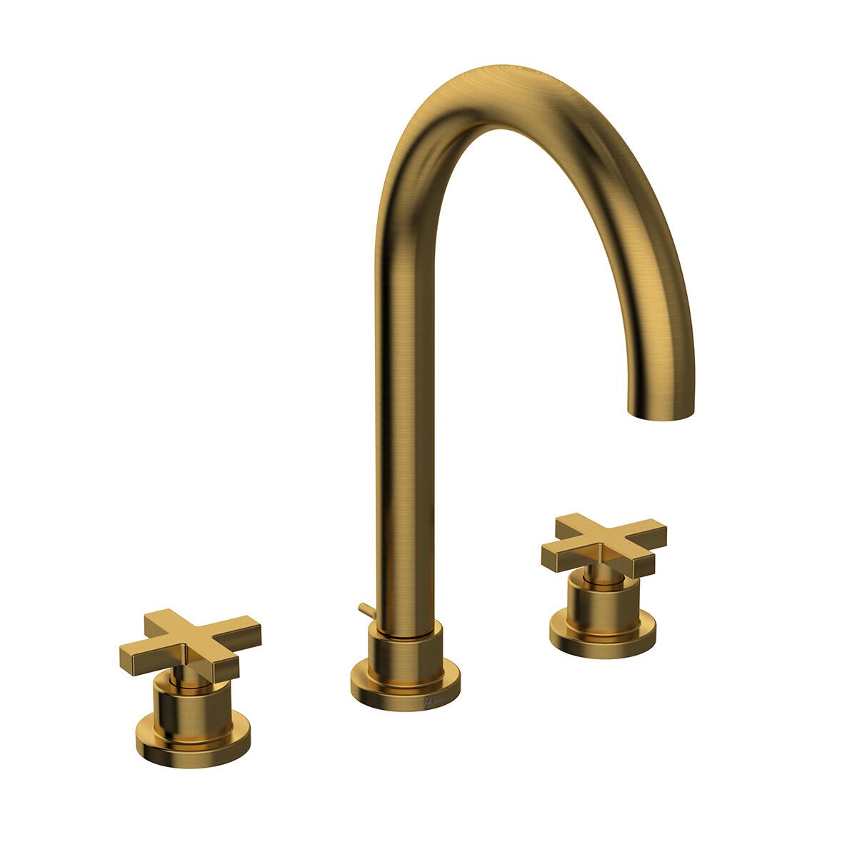 HUBER Rubinetto per lavabo getto aerato Los Angeles oro spazzolato satinato H 28 cm