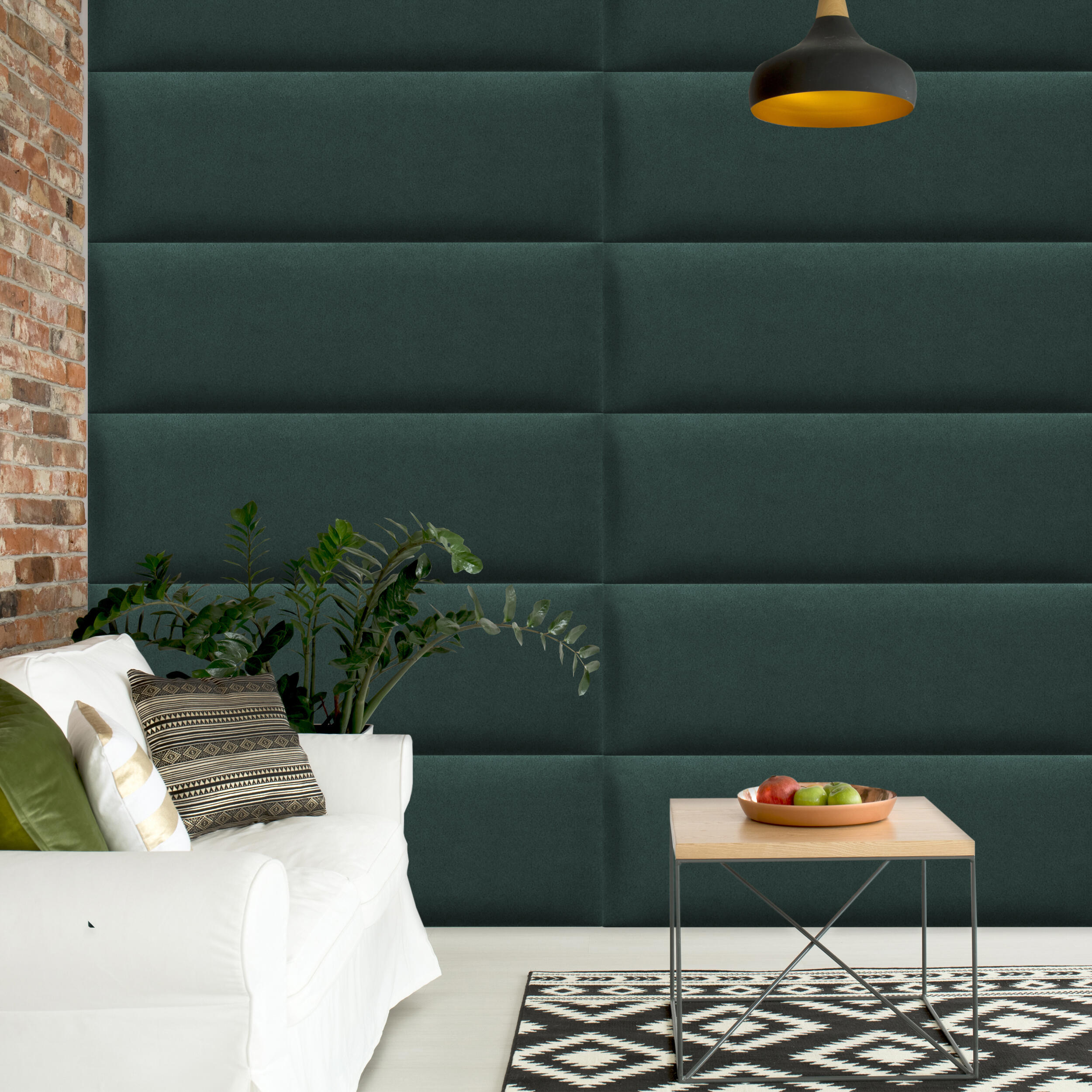 Panele ścienne tapicerowane prostokąt 90x30 cm Zielony 2292 - 2