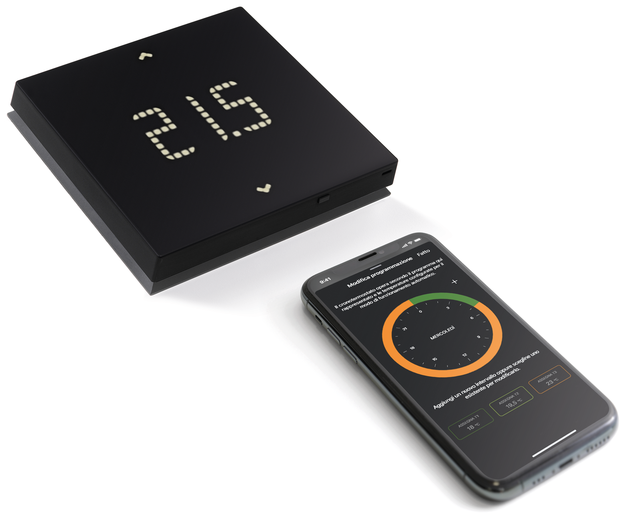 Termostato intelligente e connesso a parete WIFI VIMAR WiFi installazione a parete nero - 3