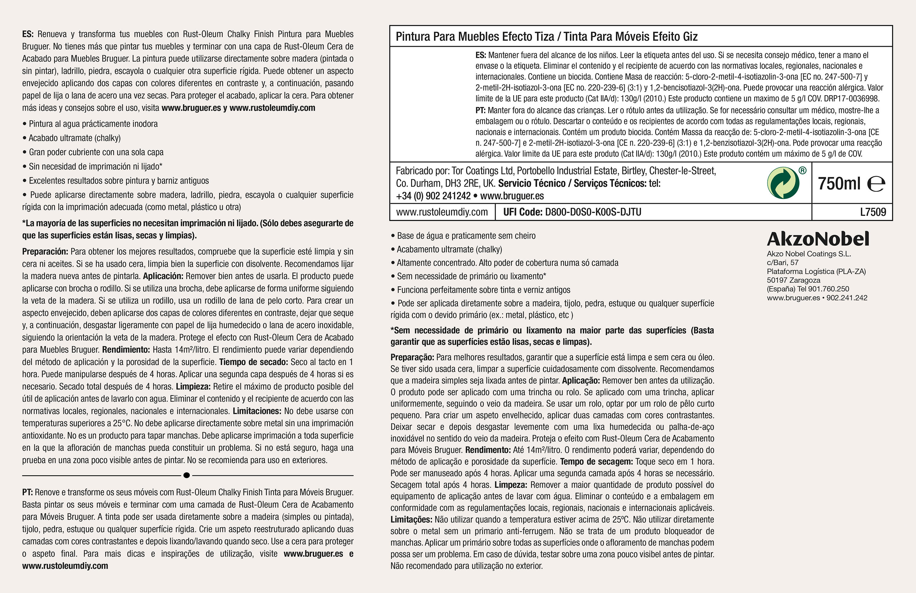 Pintura a la tiza CHALKY FINISH RUST-OLEUM 125 ml azul intenso - 12