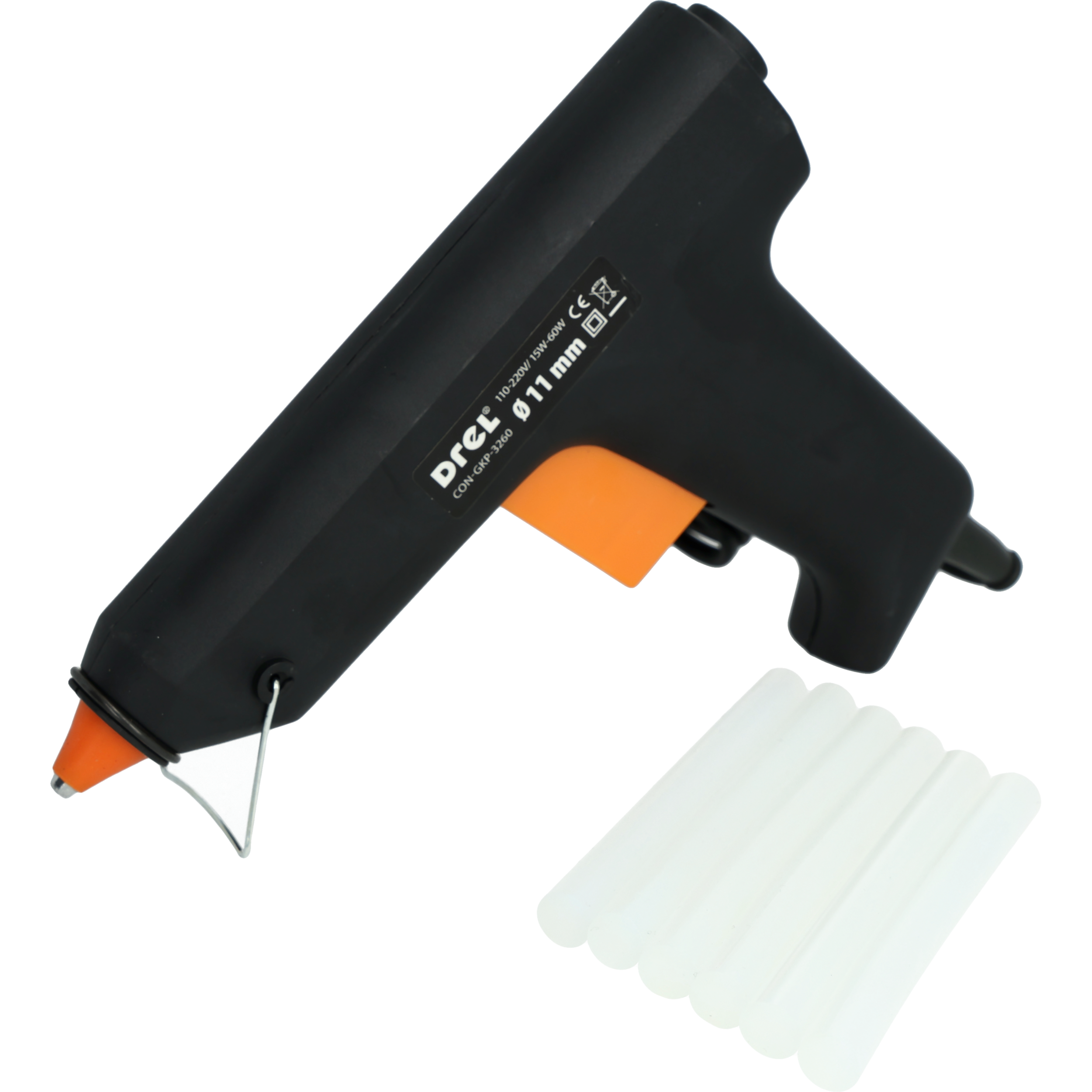 Pistolet do kleju 60 W 11.2 mm + wkłady Drel