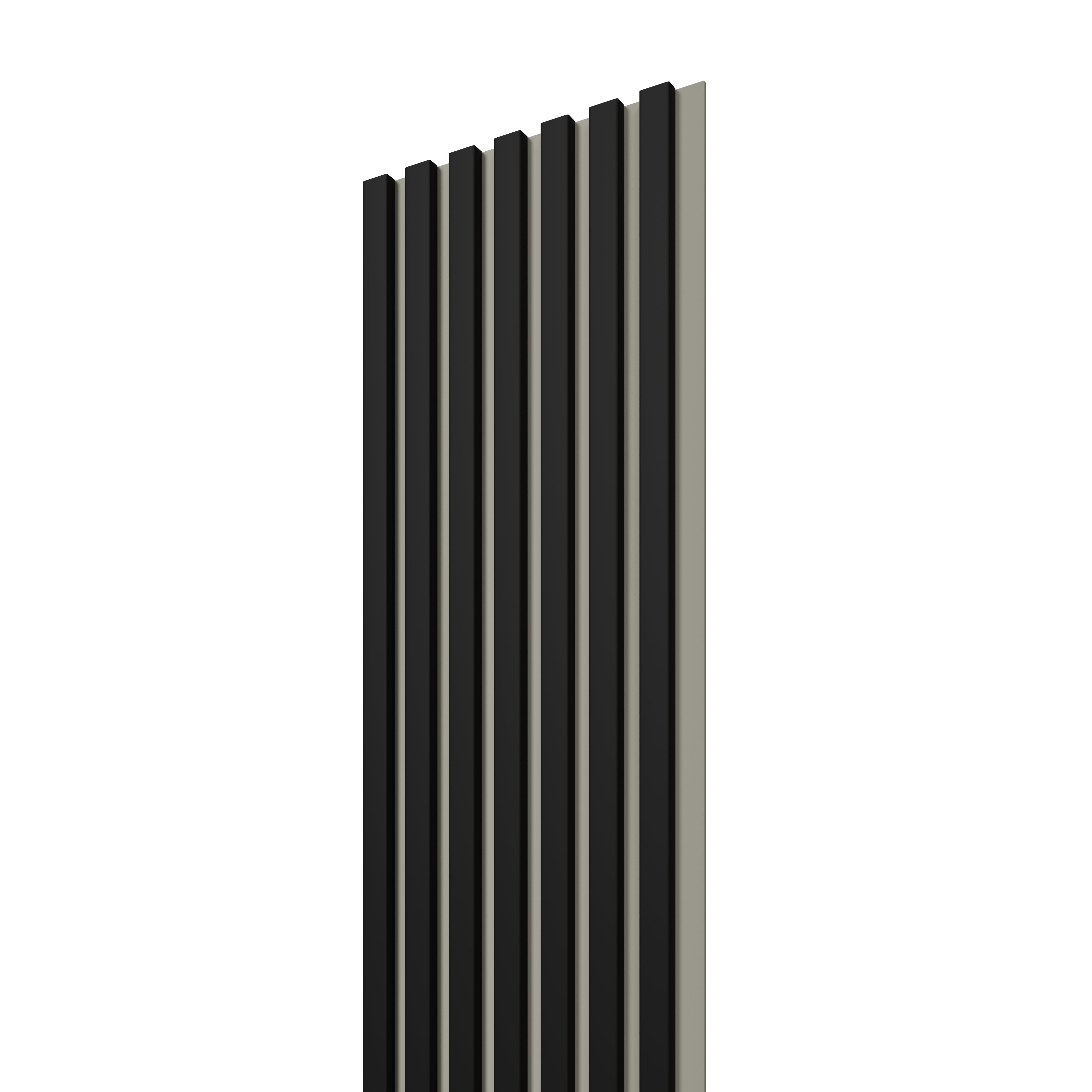 Panele ścienne 3D Lamel na szarym HDF 265x30 cm Czarny 7 lameli