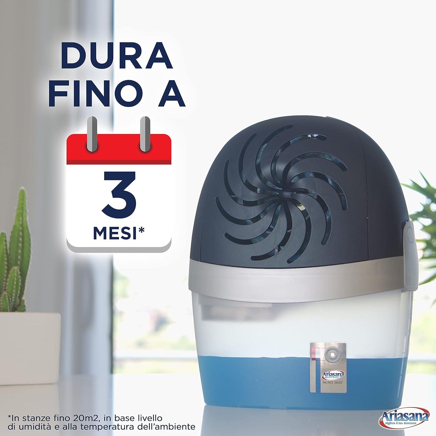 Set 2 tab ricarica sali assorbiumidità Ariasana Aero 360° lavanda 450g x 2, 20 mq HENKEL  - 4