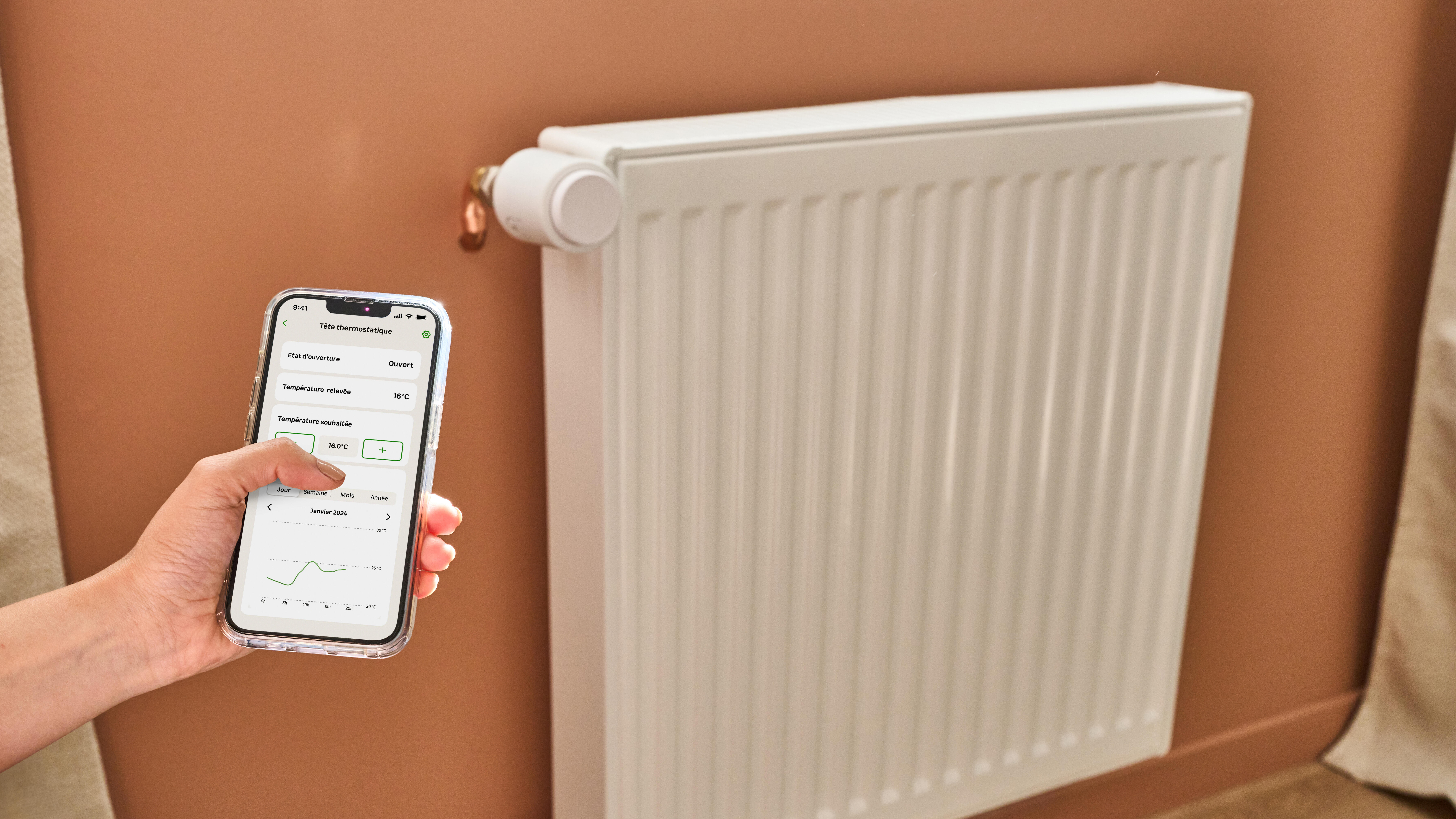 Radiateur eau chaude 965W, l.60xH.60 cm Easy DE'LONGHI horizontal blanc - 3